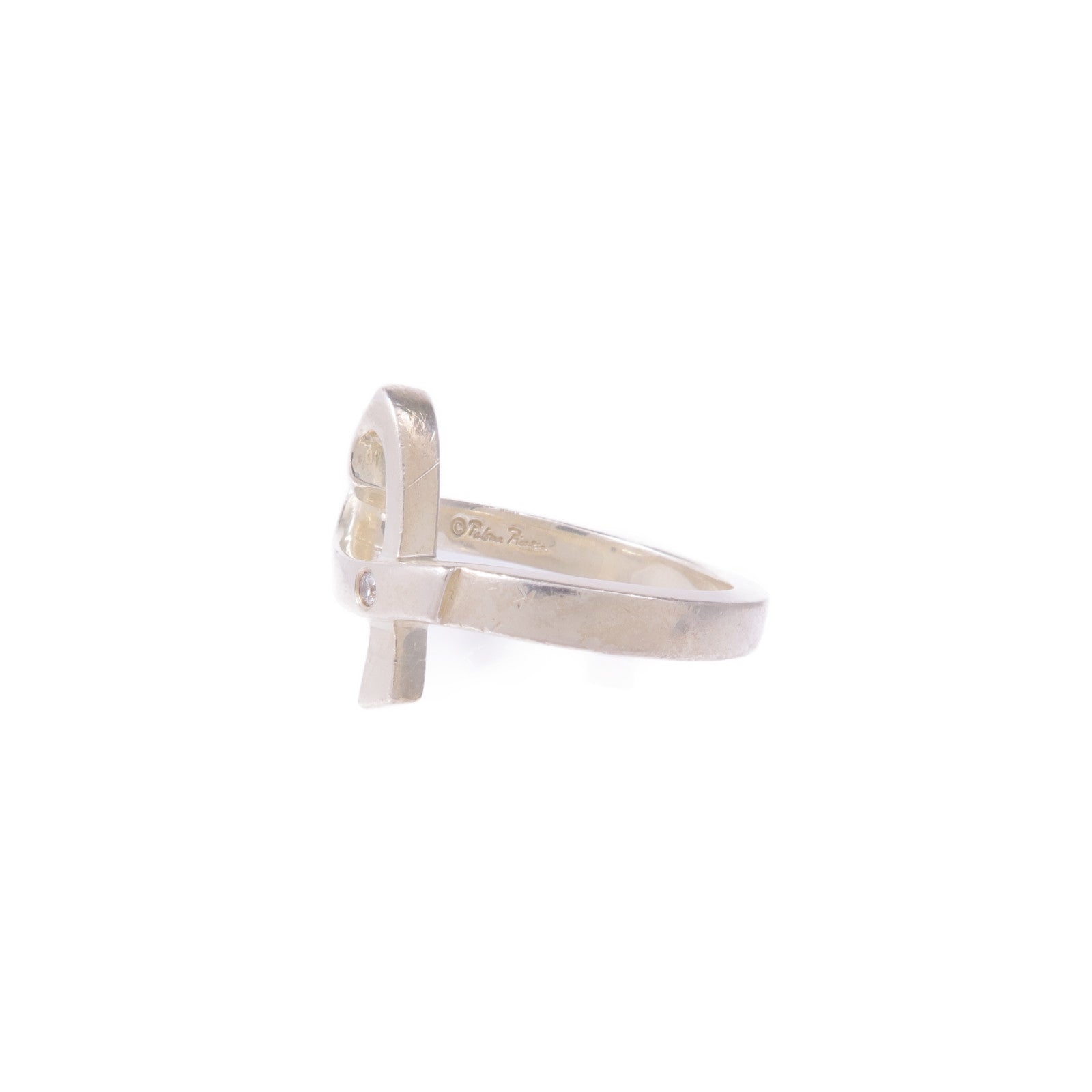 TIFFANY＆CO 【激減優惠】925純銀Paloma Picasso Heart Diamond Ring鑽石戒指US#5.75