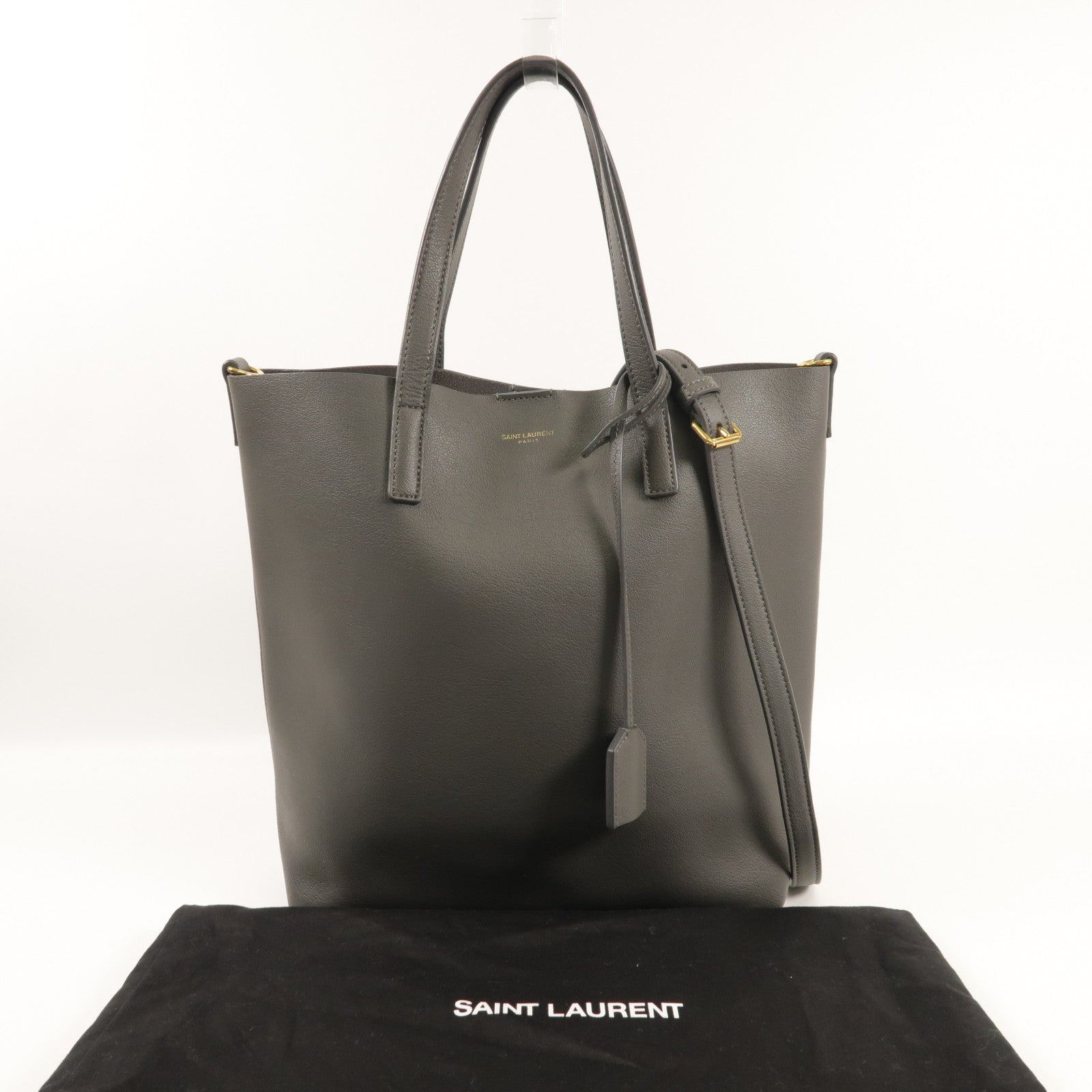 YVES SAINT LAURENT 牛皮皮革2Way Shoulder金扣手挽肩背兩用袋