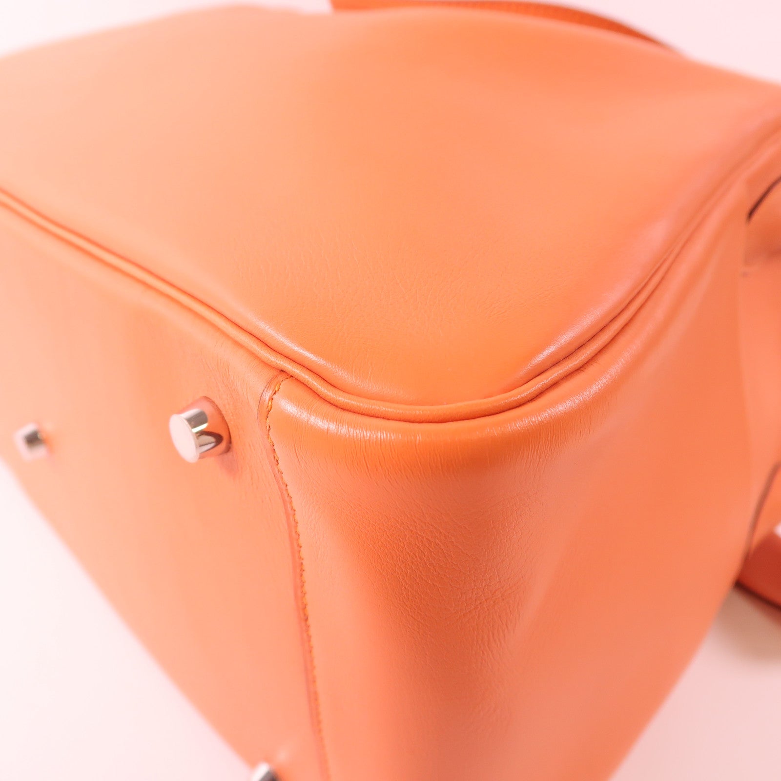 HERMES Swift皮革Lindy 34銀扣手挽肩背兩用袋Crevette