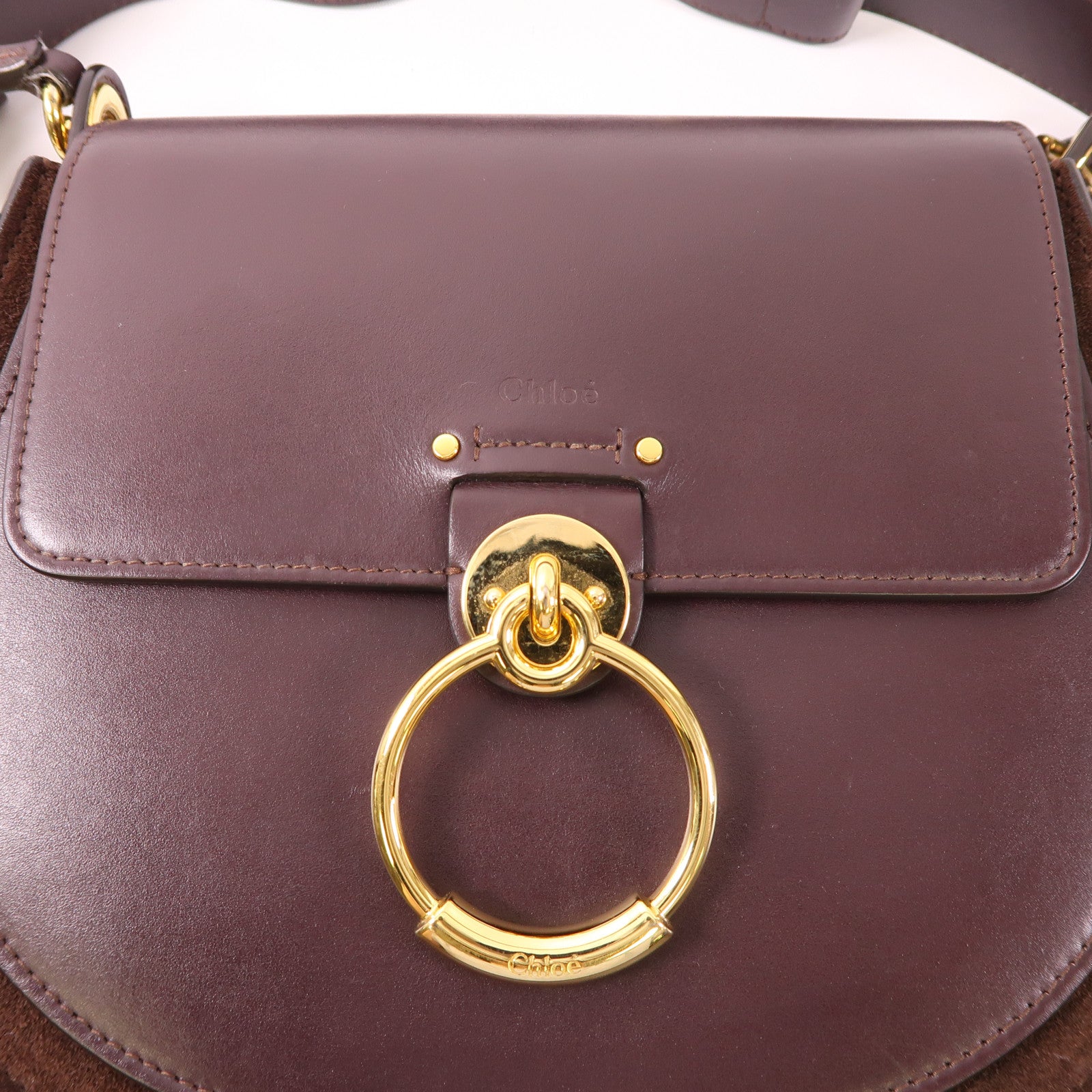 Chloe 牛皮皮革2 Way Bag金扣手挽肩背兩用袋