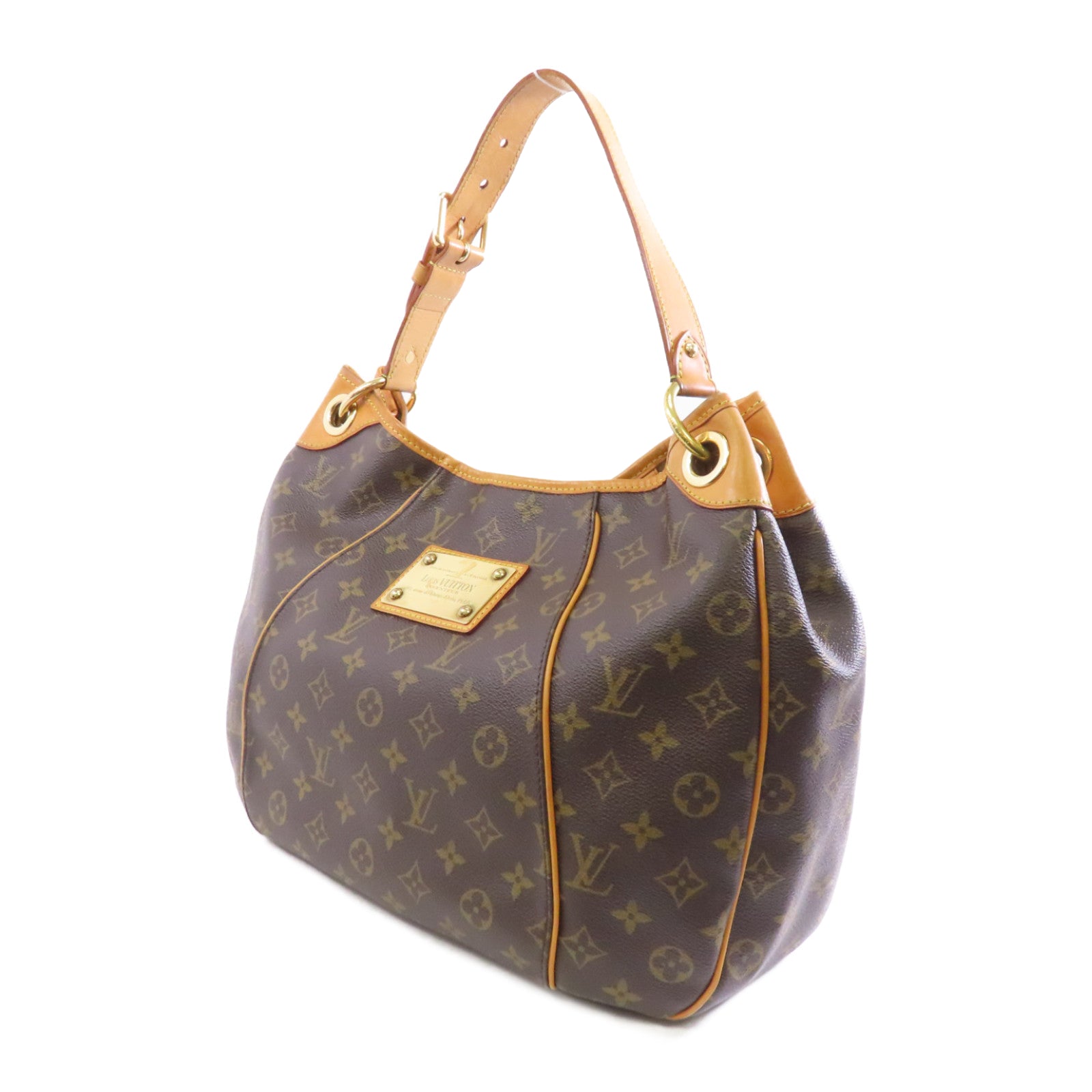 LOUIS VUITTON Monogram Galliera PM金扣肩背袋棕色