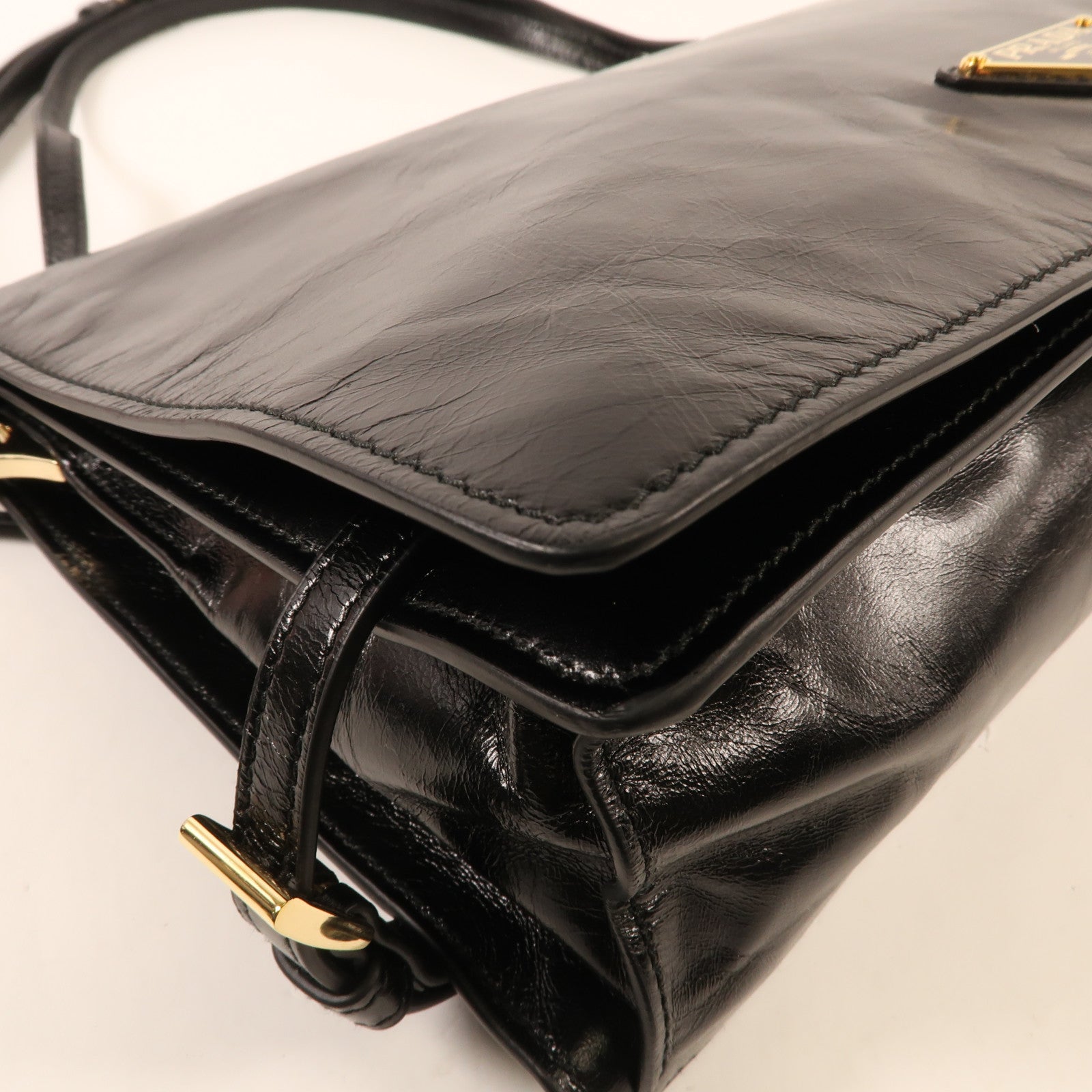 PRADA 【激減優惠】牛皮皮革Shoulder Bag金扣肩背袋
