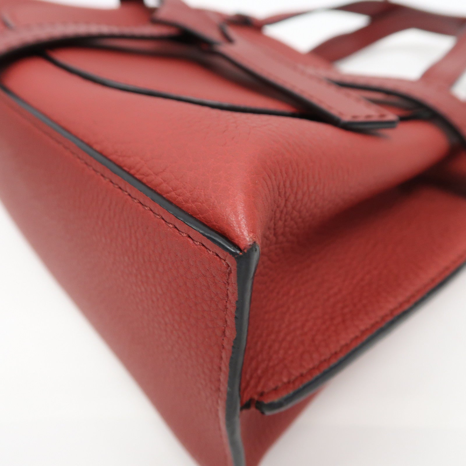 LOEWE 【激減優惠】牛皮皮革Gate Tote Bag金扣手挽肩背兩用袋紅色