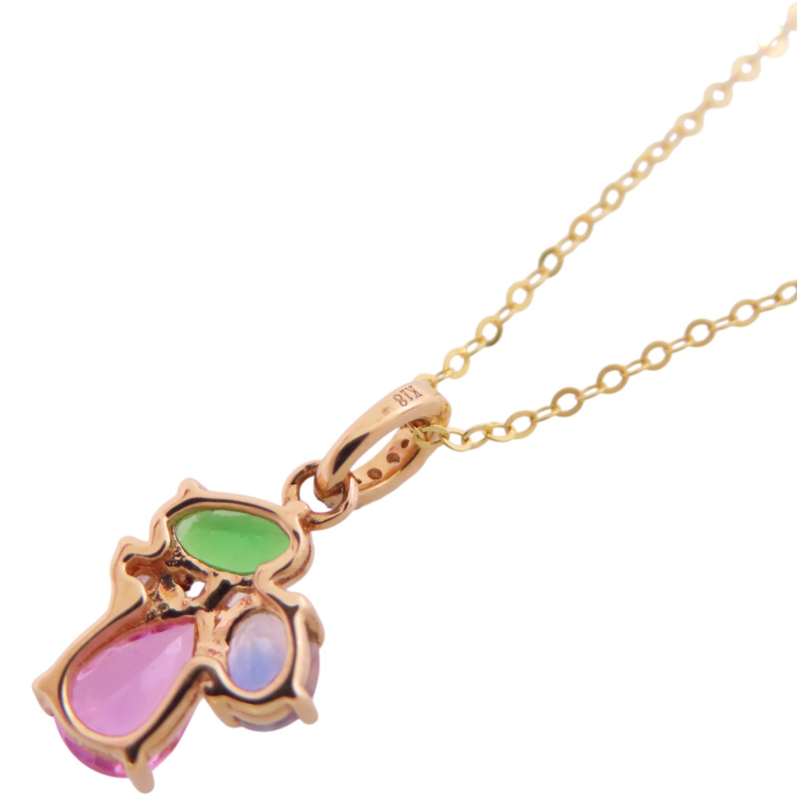 JEWELRY 18K黃金/彩色寶石/鑽石Diamond Multi Stone Necklace項鏈
