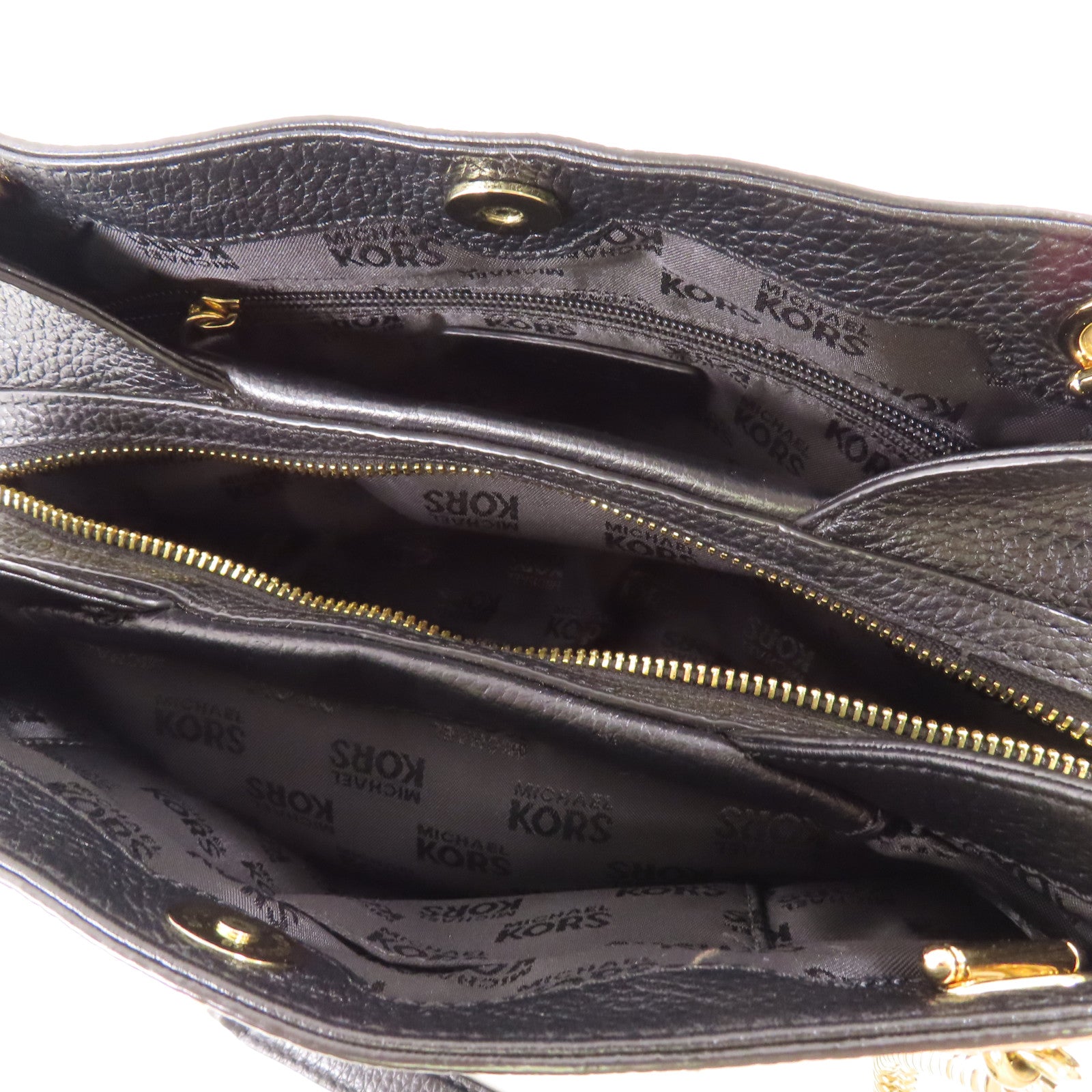 Michael Kors 牛皮皮革Chain Shoulder金扣鏈帶肩背袋