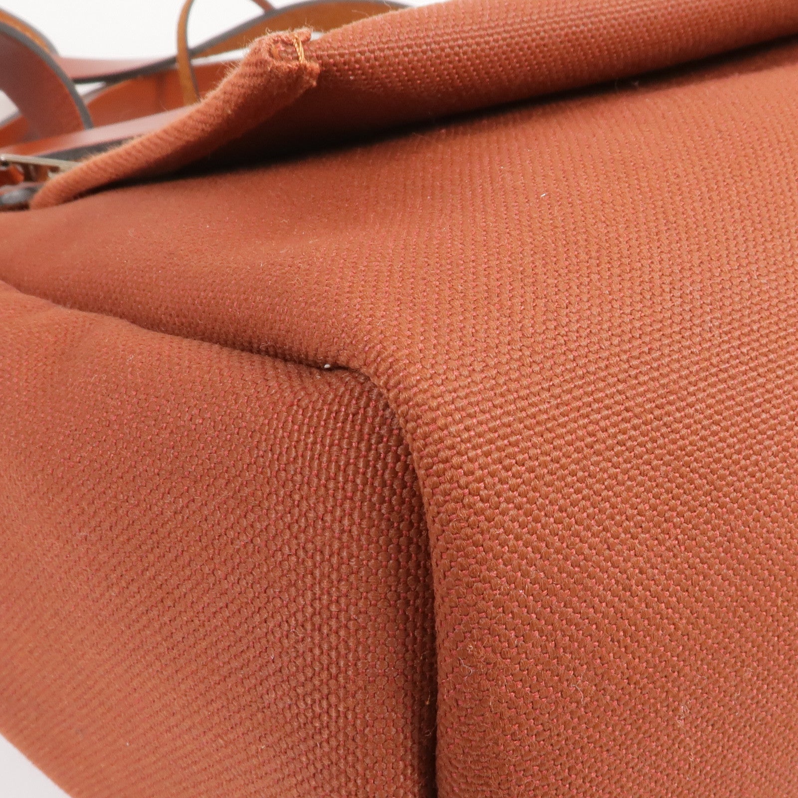 HERMES 【激減優惠】帆布Herbag PM銀扣手挽肩背兩用袋Rouge H