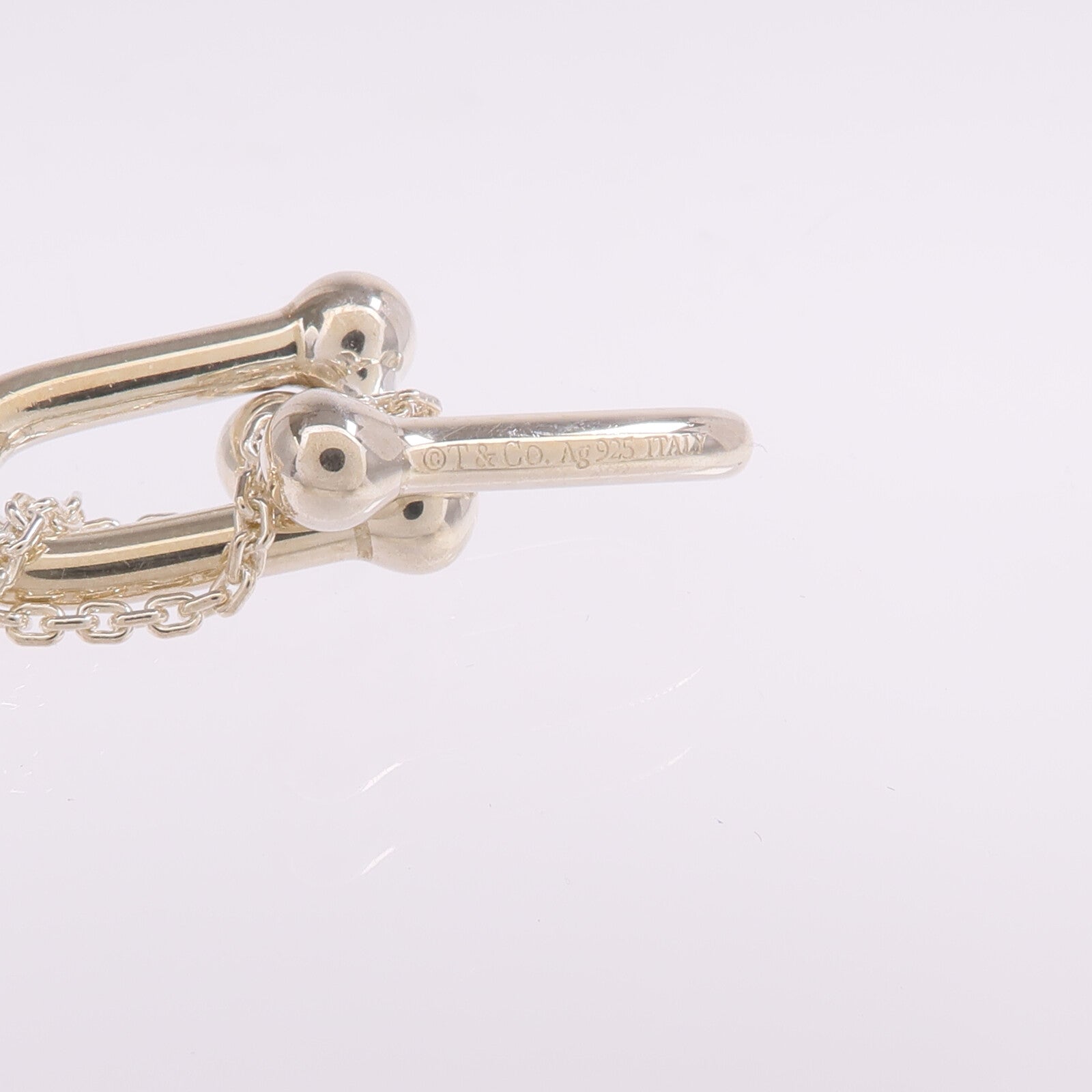 TIFFANY＆CO 925純銀Double Link Pendant Necklace項鍊