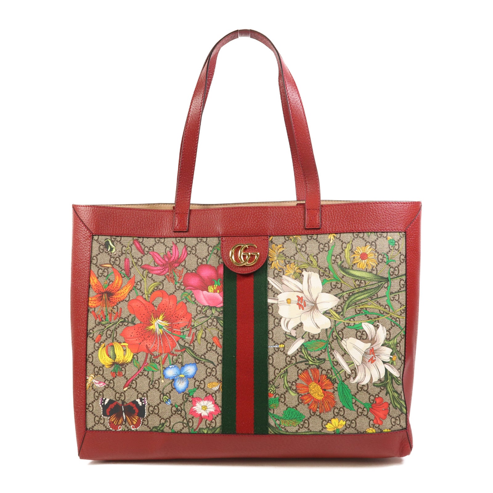 GUCCI 塗層帆布Shoulder Bag金扣肩背袋