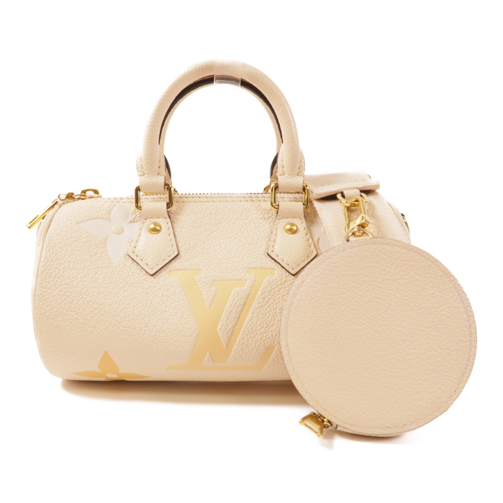 LOUIS VUITTON LV GHW Papillon BB 2 Way Bag M45708 Monogram Empreinte Beige