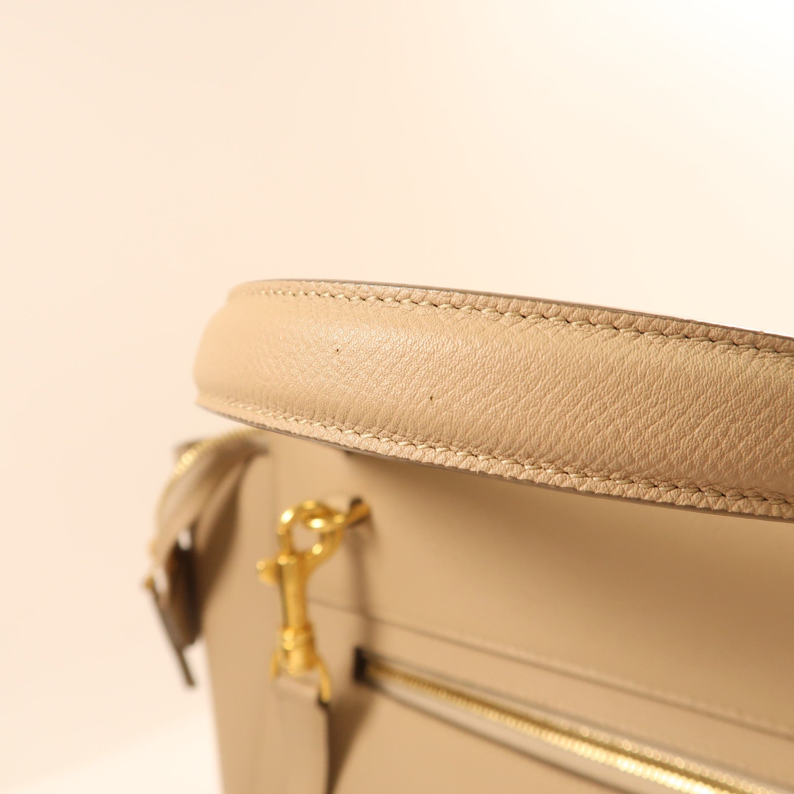 CELINE 羊皮皮革Belt Bag金扣手挽肩背兩用袋米色