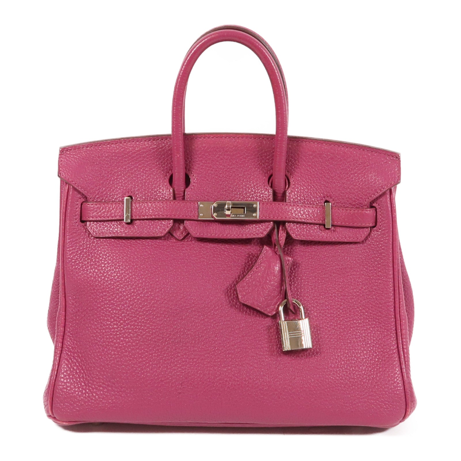 HERMES Togo皮革Birkin 25銀扣手挽袋桃紫色