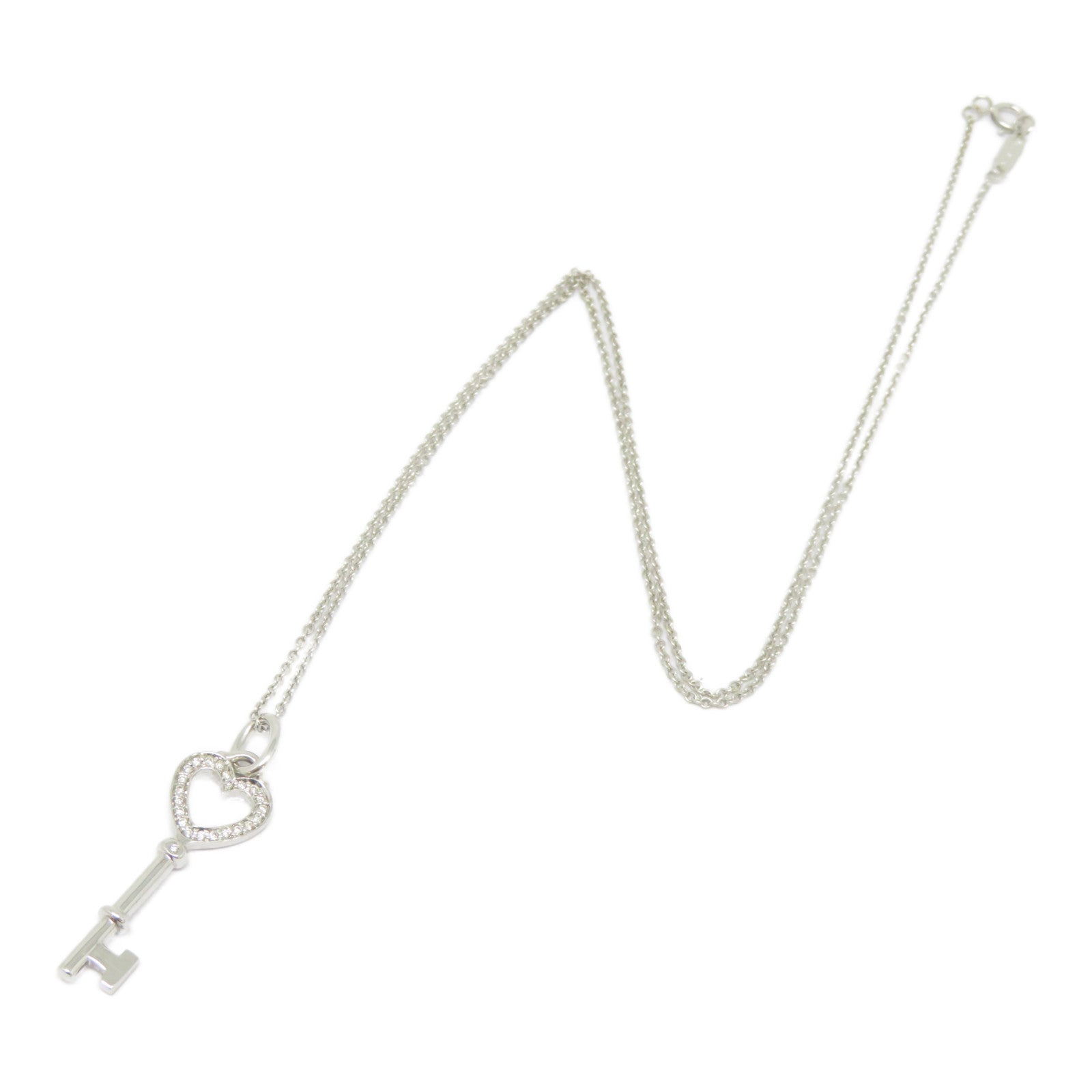 TIFFANY＆CO 18K白金Heart Key Necklace項鍊