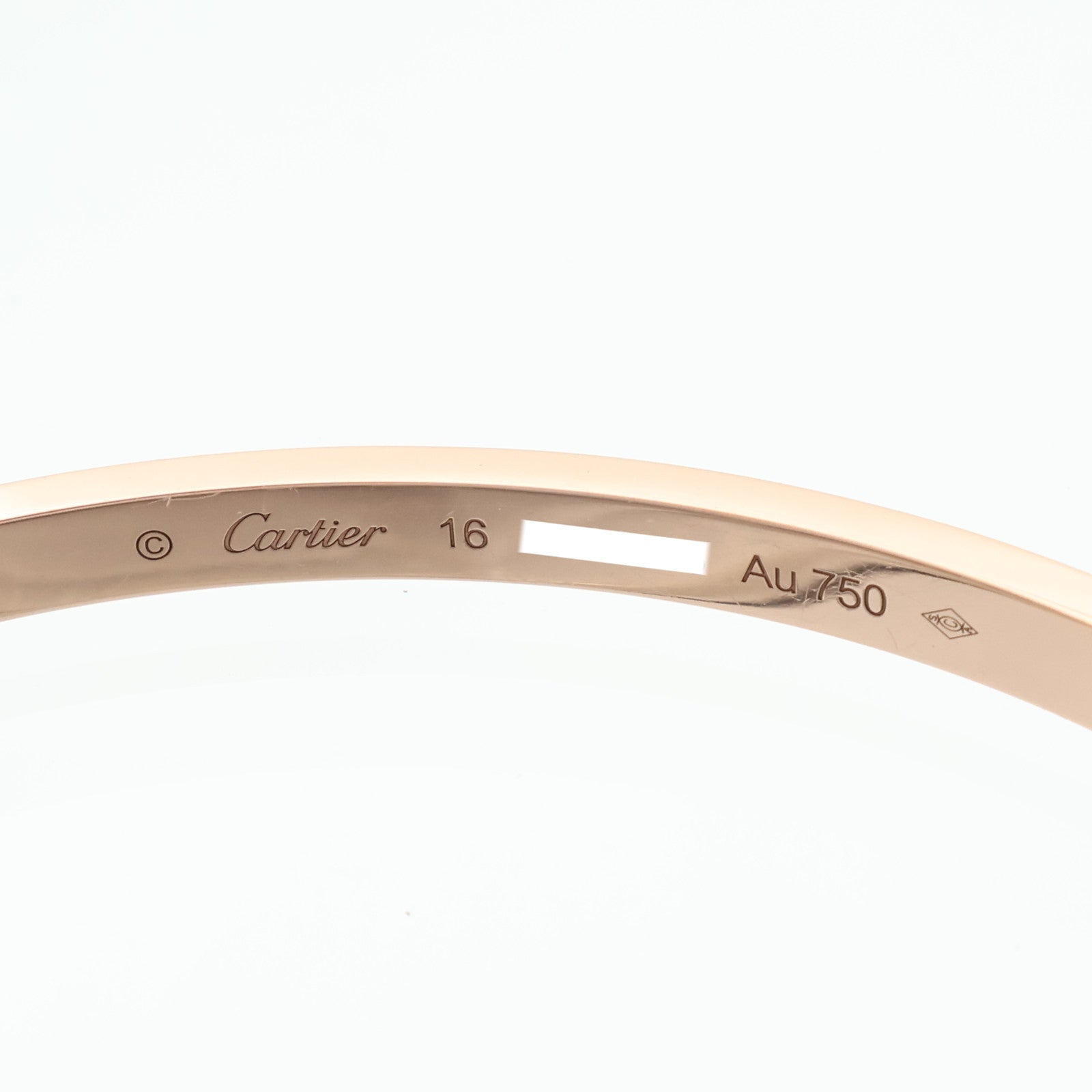 CARTIER 18K玫瑰金Love Bangle SM Paved鑽石手鐲Cartier#16