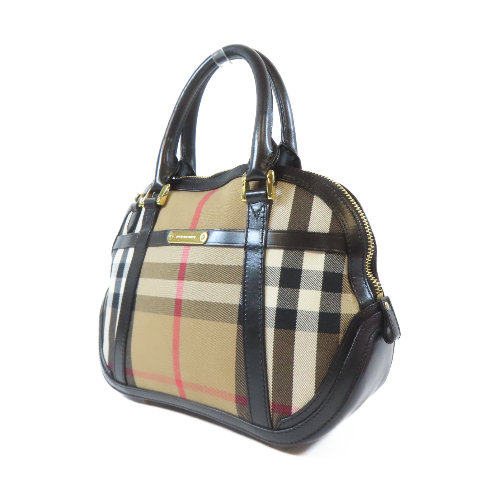 BURBERRY 帆布Shoulder Bag金扣肩背袋啡色
