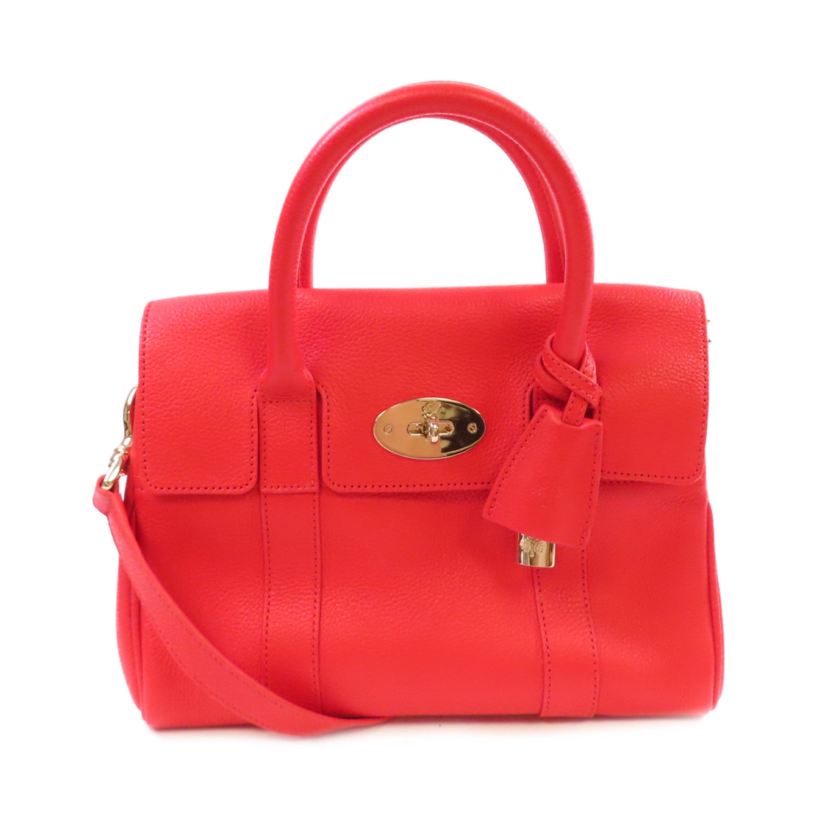 MULBERRY 牛皮皮革2Way Shoulder Bag金扣手挽肩背兩用袋紅色