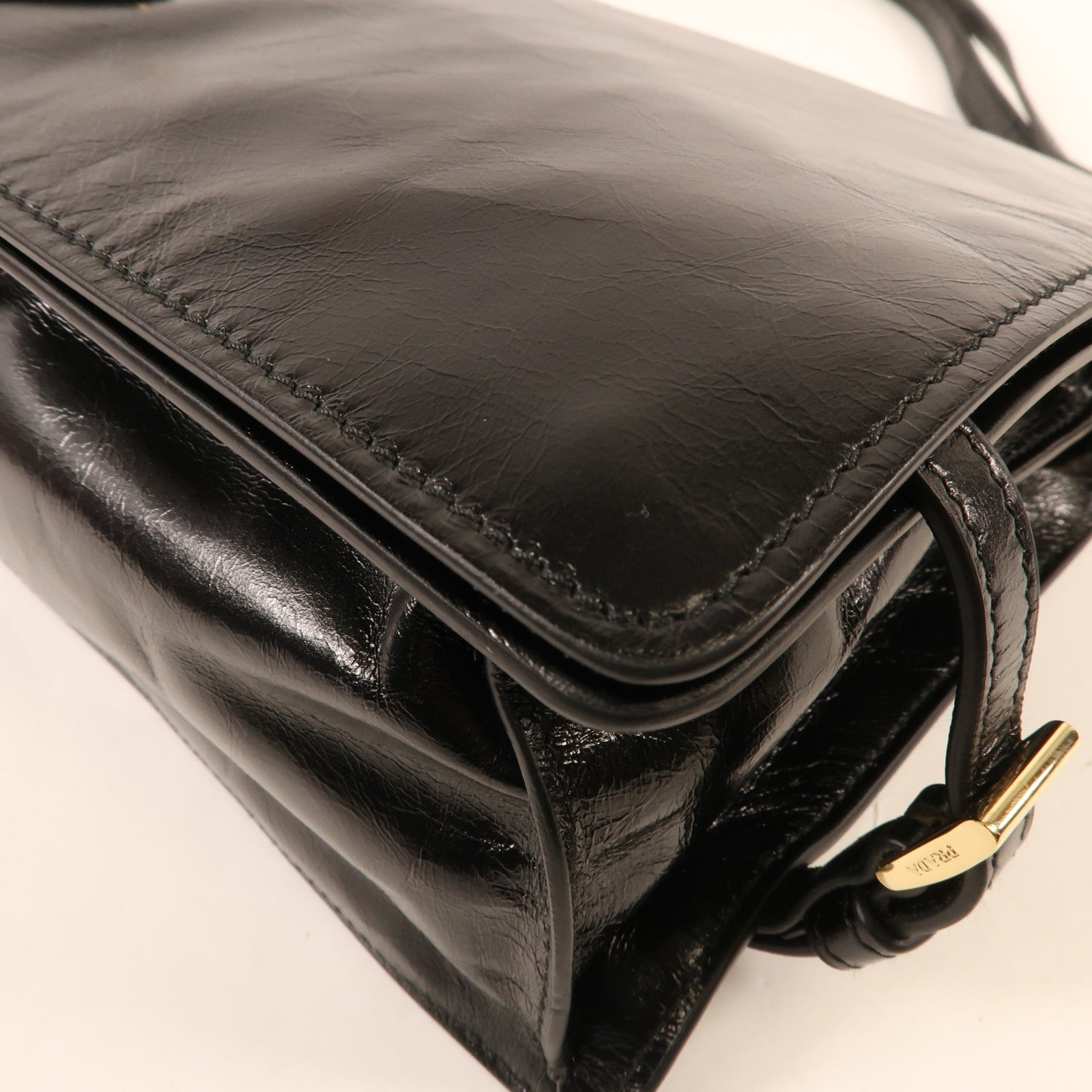PRADA 【激減優惠】牛皮皮革Shoulder Bag金扣肩背袋