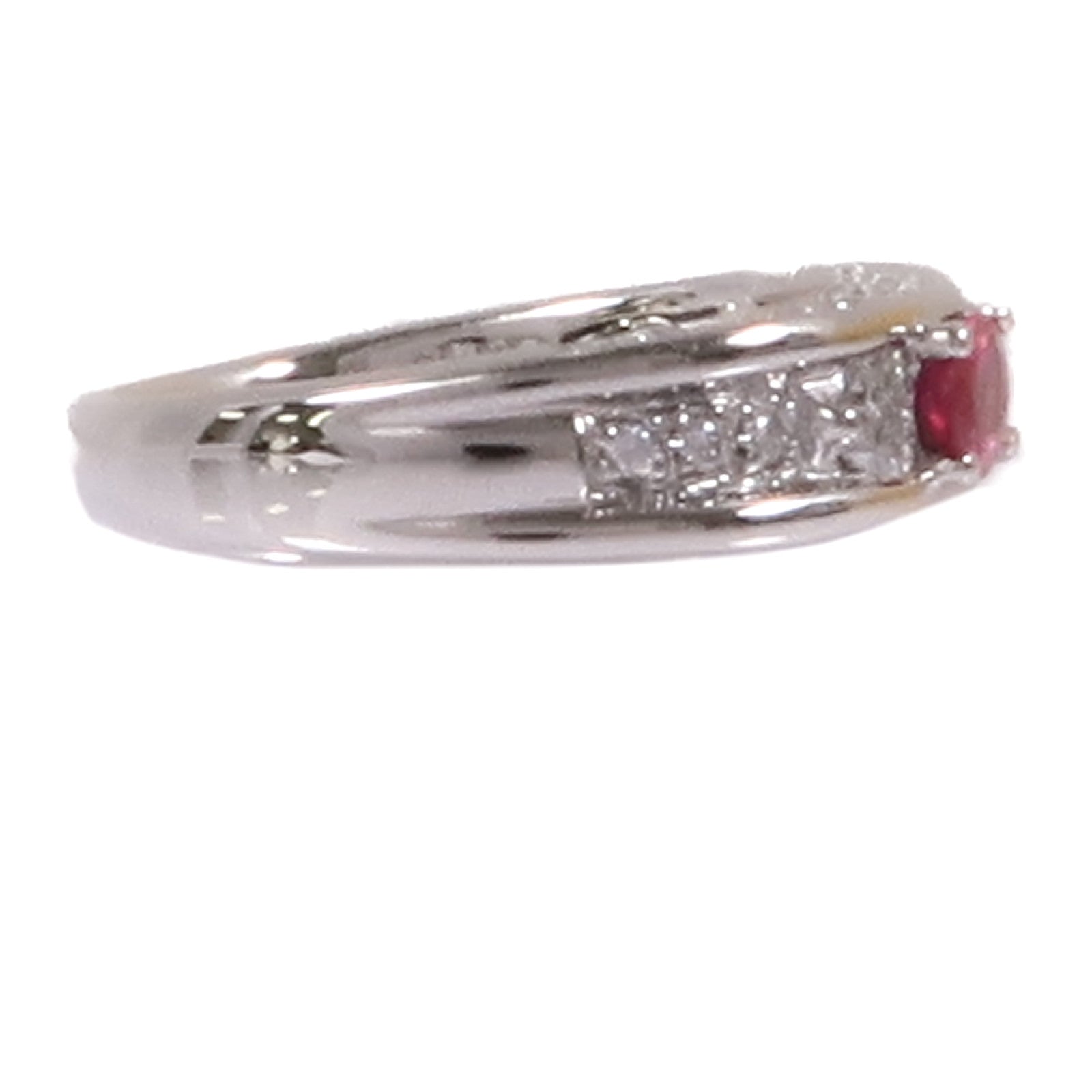 JEWELRY PT900鉑金Ruby/Diamond Ring紅寶石/鑽石戒指US#6.5