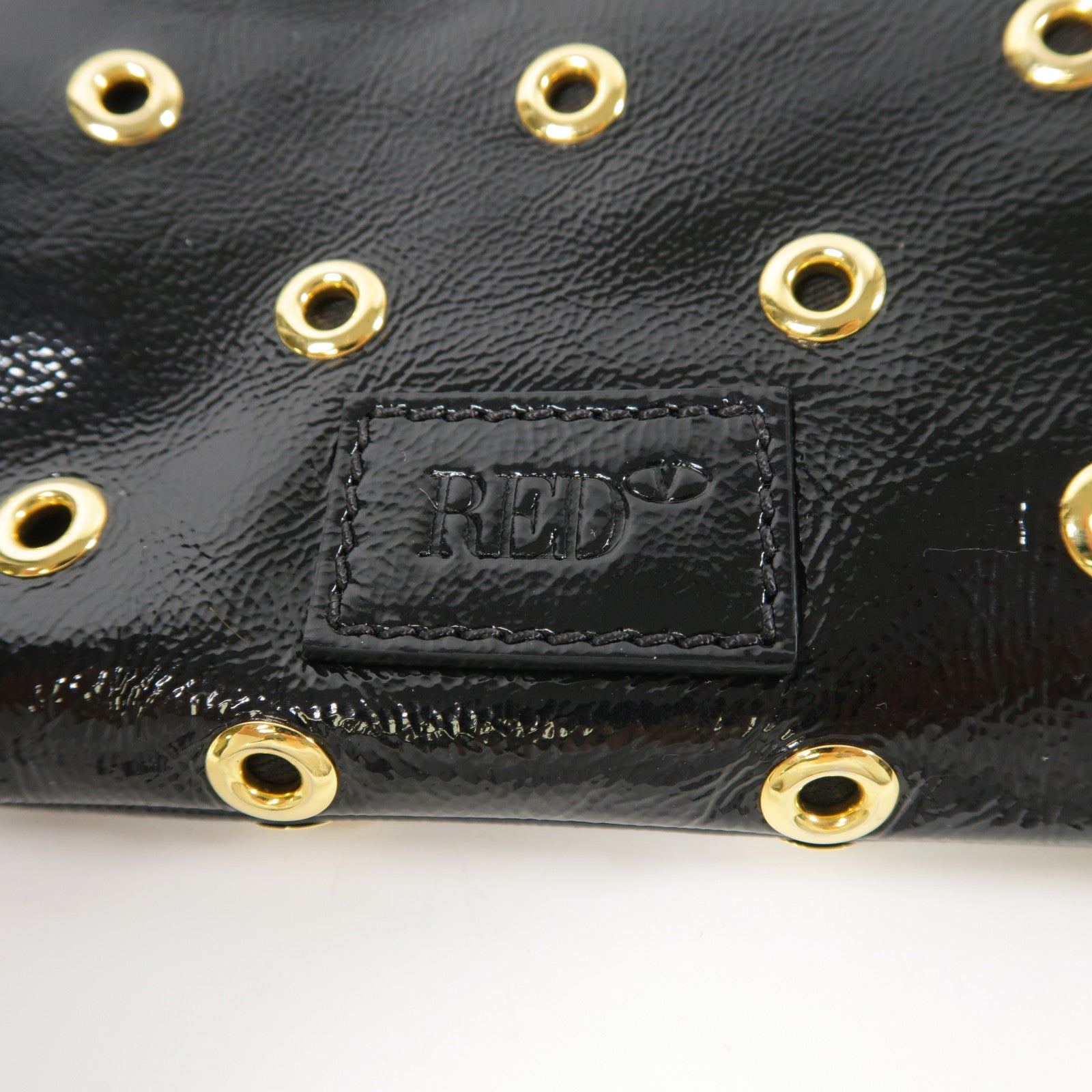 Valentino 漆皮皮革Shoulder Bag金扣肩背袋