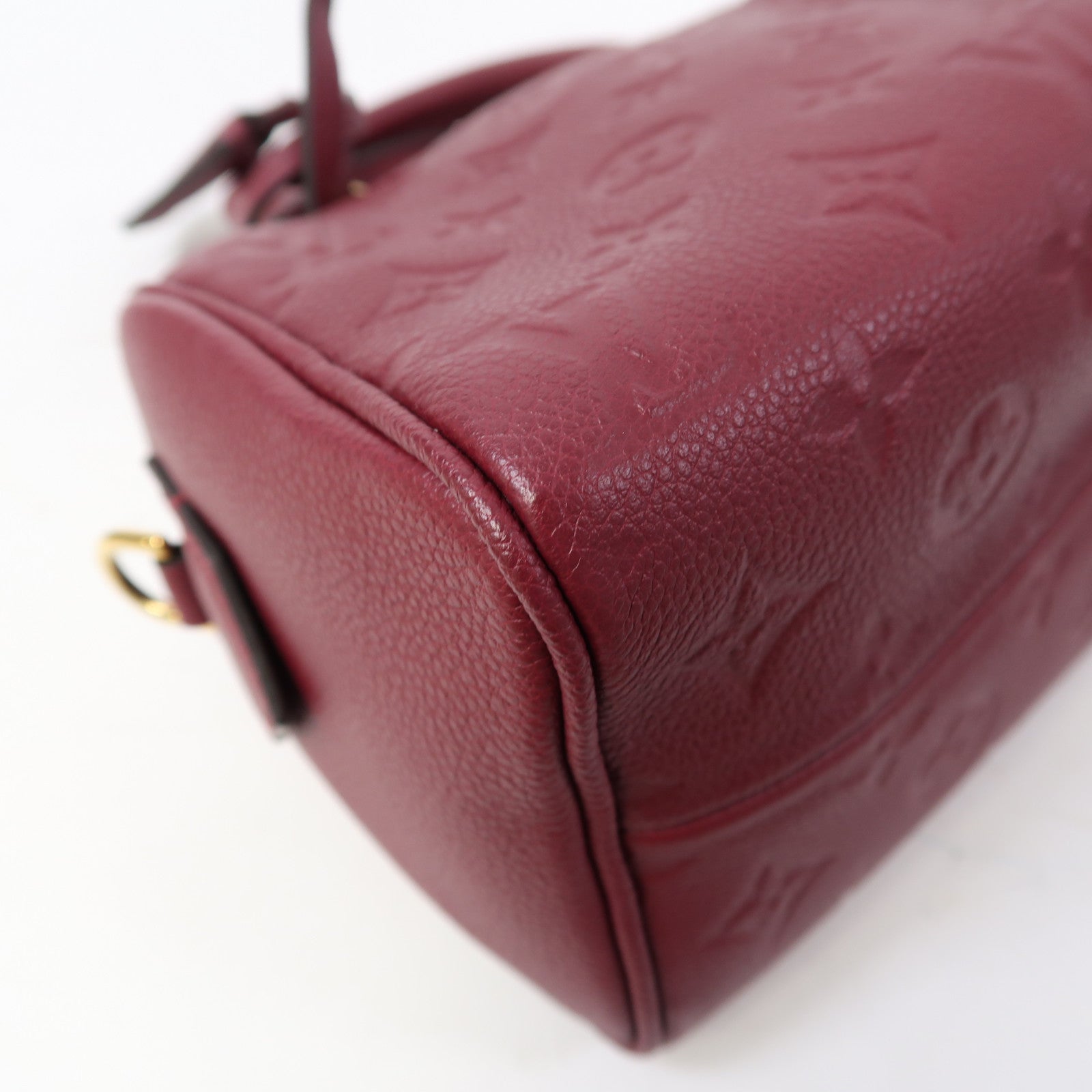 LOUIS VUITTON Monogram Empreinte Speedy 25金扣手挽肩背兩用袋紅色