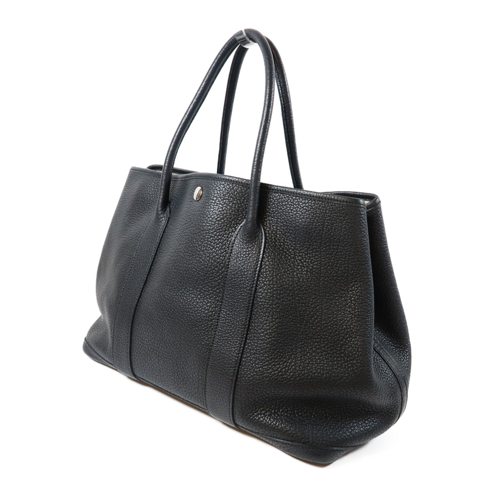 HERMES 【激減優惠】Negonda皮革Garden Party 36銀扣手挽袋Noir黑色