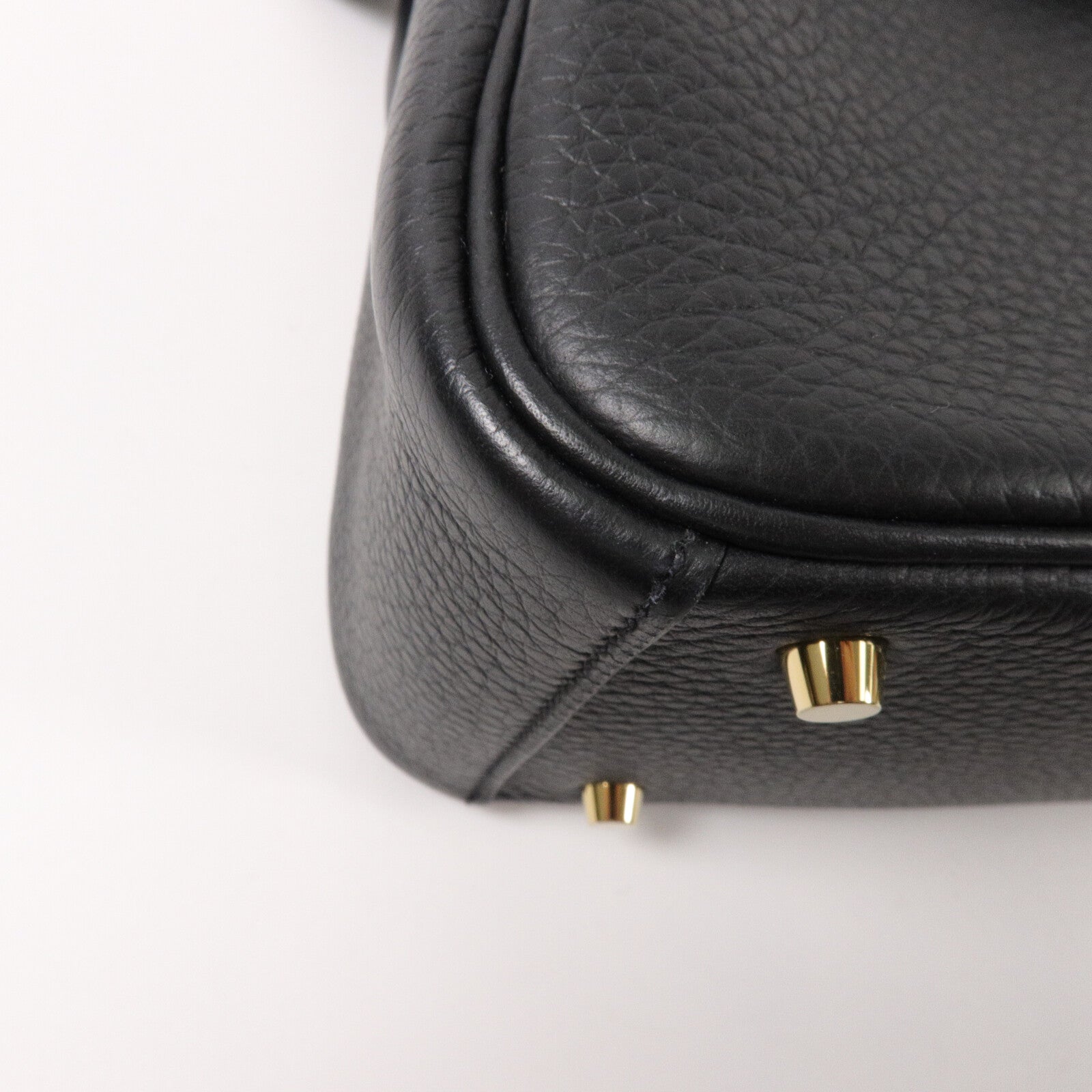 HERMES Clemence皮革Mini Lindy手挽肩背兩用袋Noir