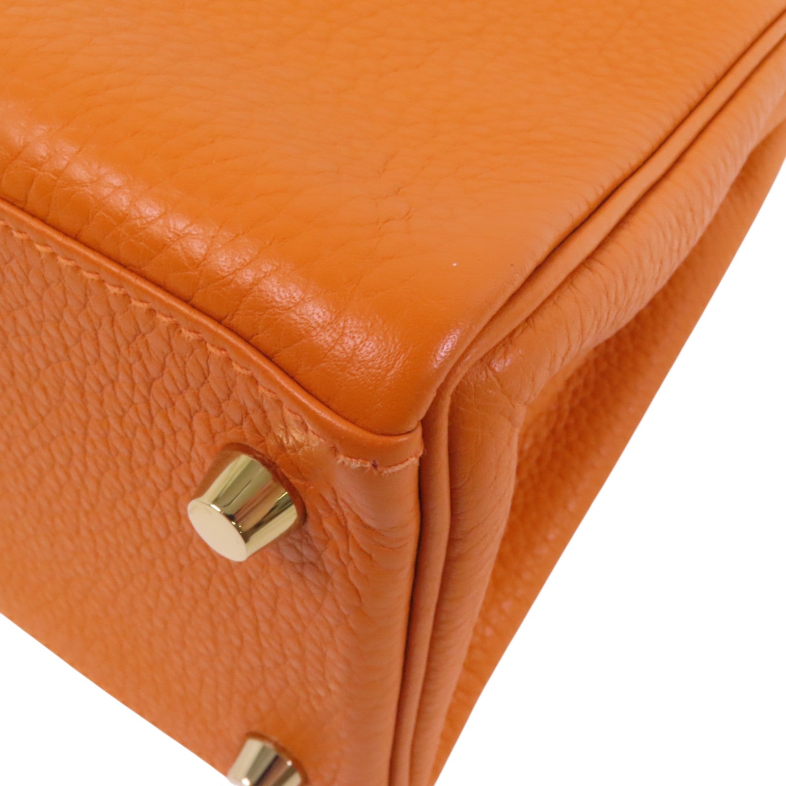 HERMES Clemence皮革Kelly 28金扣手挽肩背兩用袋