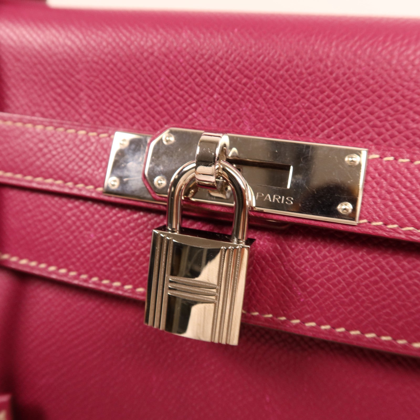 HERMES Epsom皮革Kelly 32銀扣手挽肩背兩用袋Tosca