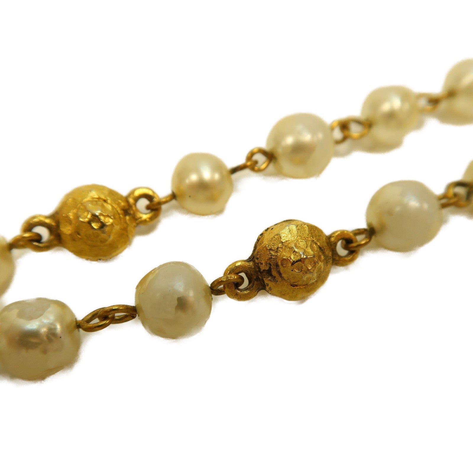 CHANEL 金屬Necklace項鍊金色/白色