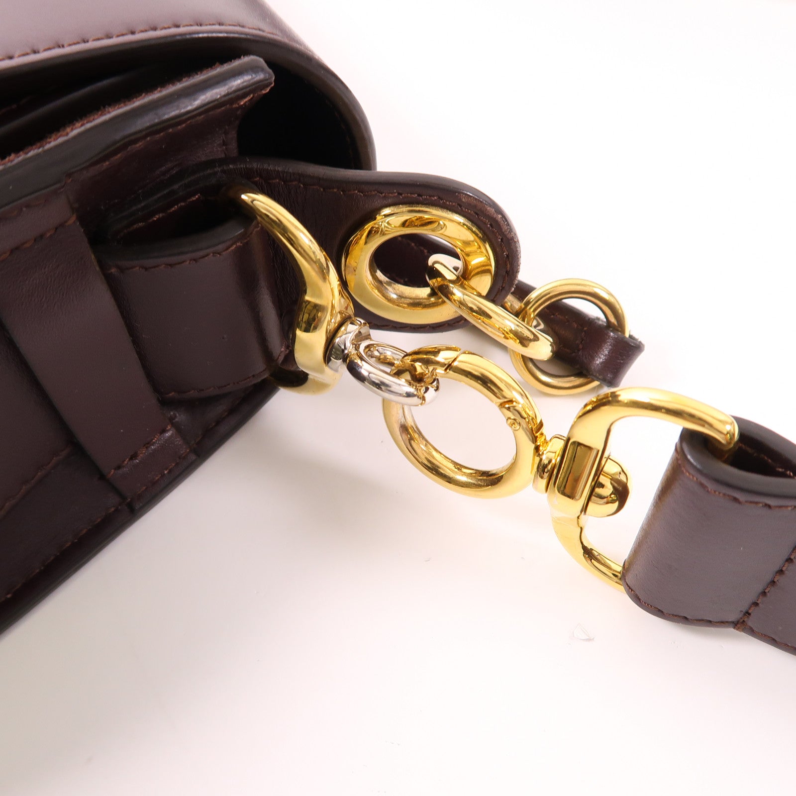 Chloe 牛皮皮革2 Way Bag金扣手挽肩背兩用袋