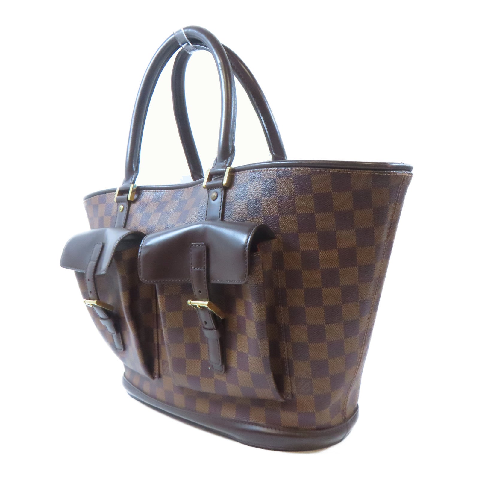 LOUIS VUITTON 【激減優惠】Damier Manosque GM金扣手挽袋啡色