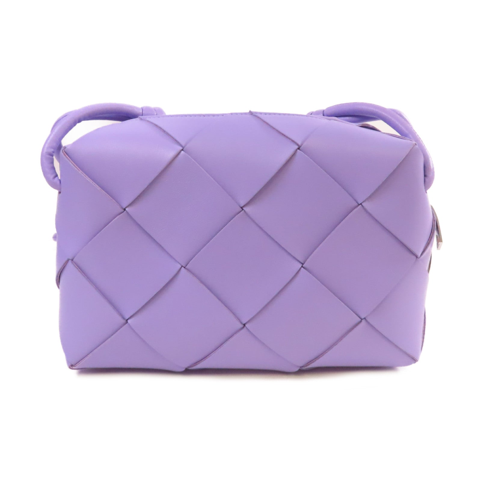 BOTTEGA VENETA 織紋皮革Small Camera Bag銀扣肩背袋淺紫色