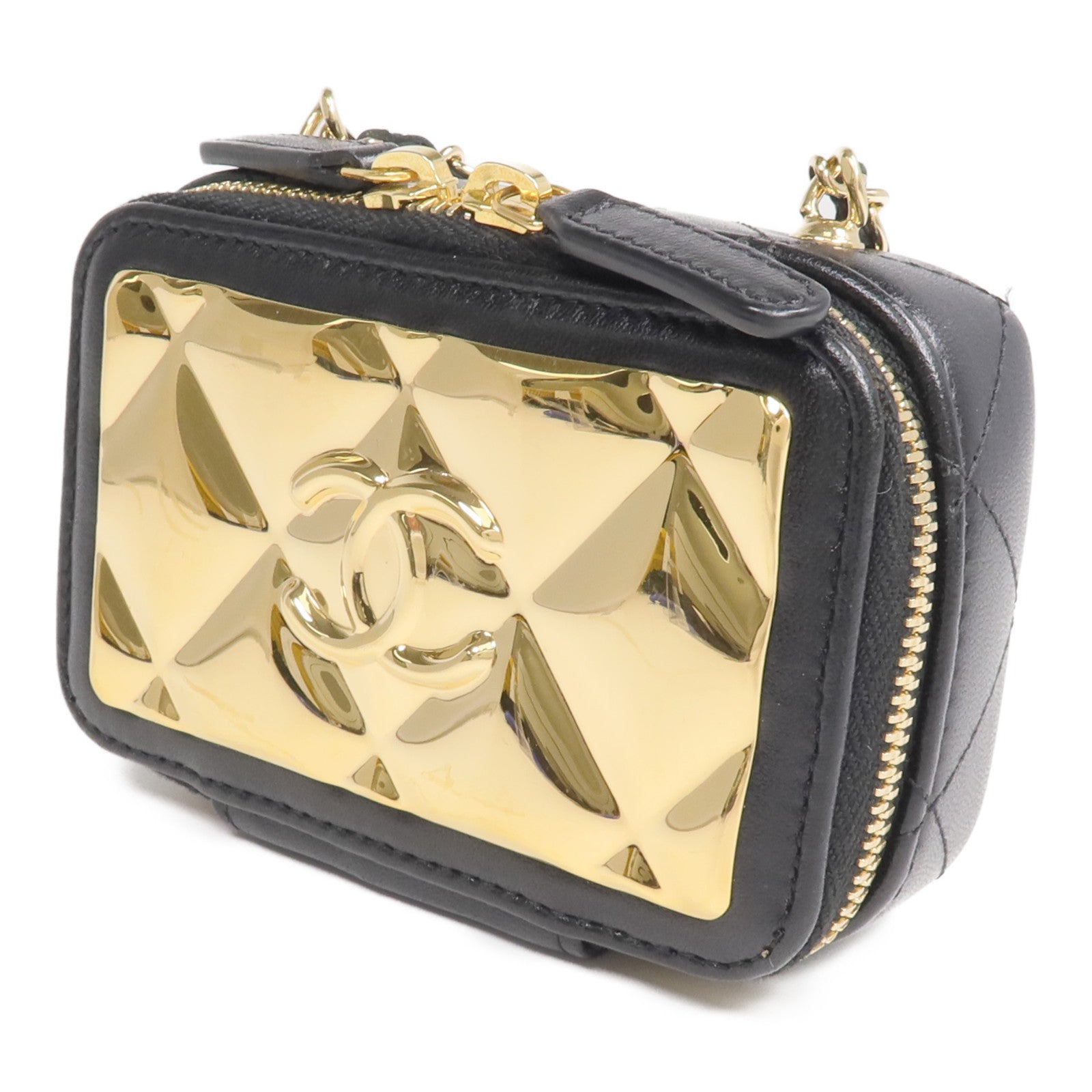 CHANEL 羊皮皮革Clutch with Chain金扣鏈帶肩背袋
