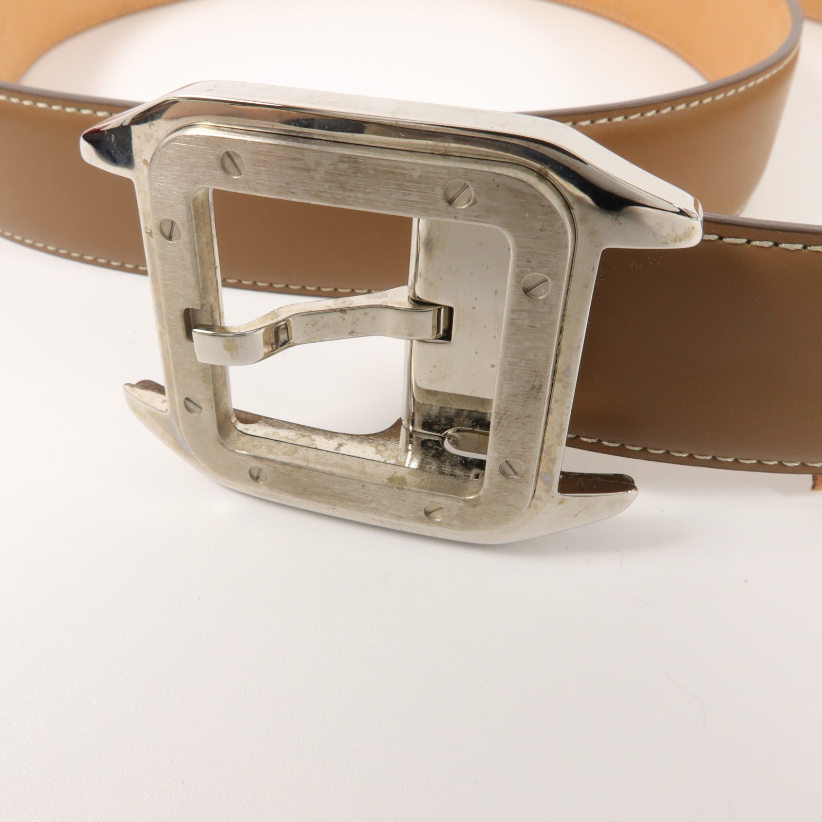 CARTIER 牛皮皮革Santos de Cartier Belt 105cm皮帶