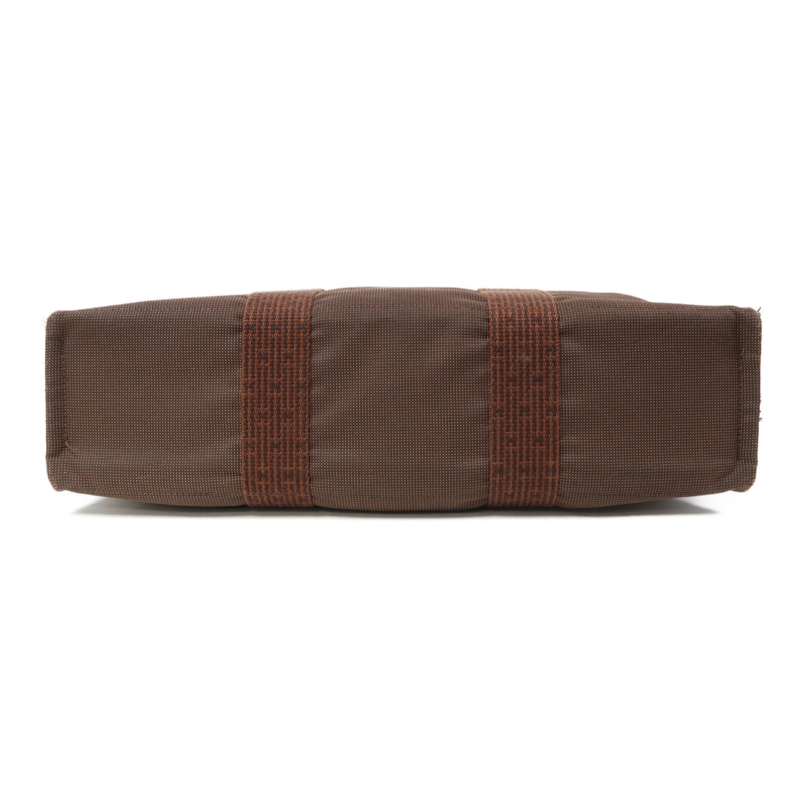 HERMES 帆布Ale Line銀扣手挽袋啡色