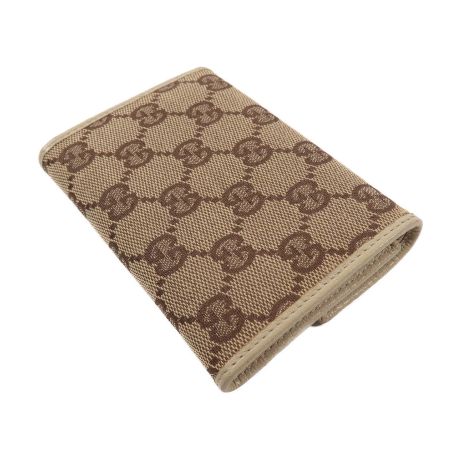 GUCCI 帆布Wallet金扣錢包白色