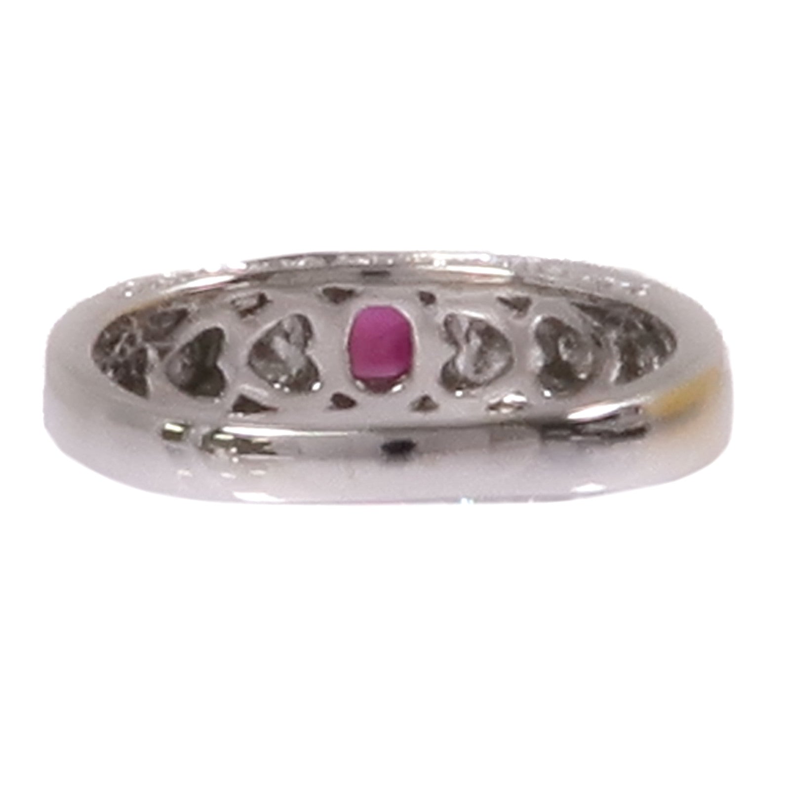 JEWELRY 【激減優惠】PT900鉑金Ruby/Diamond Ring紅寶石/鑽石戒指US#6.5