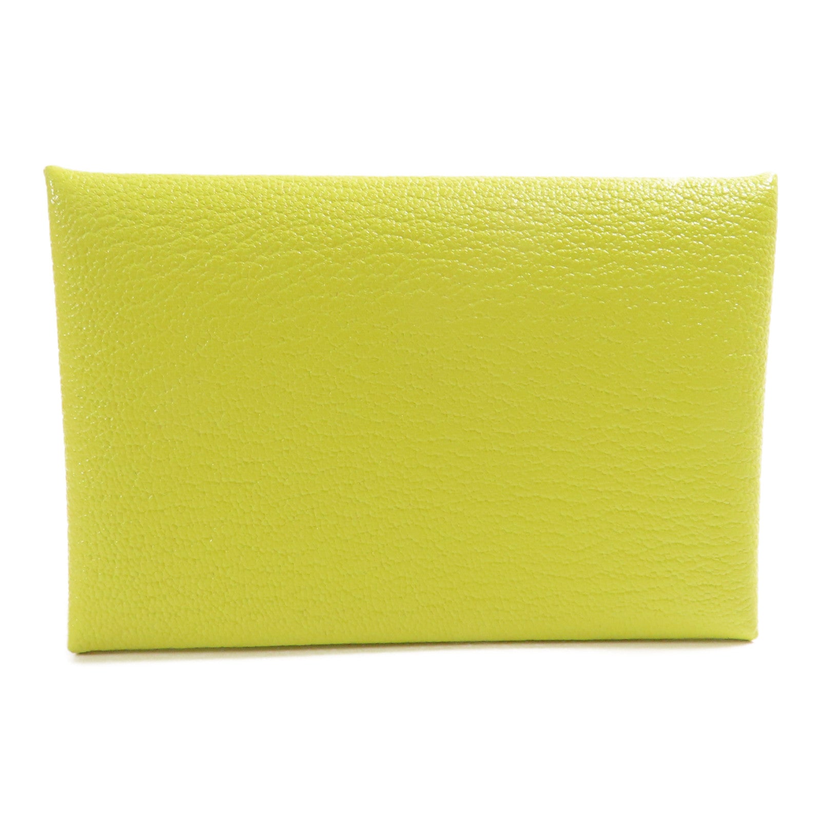 HERMES Chevre皮革Calvi卡片套Lime