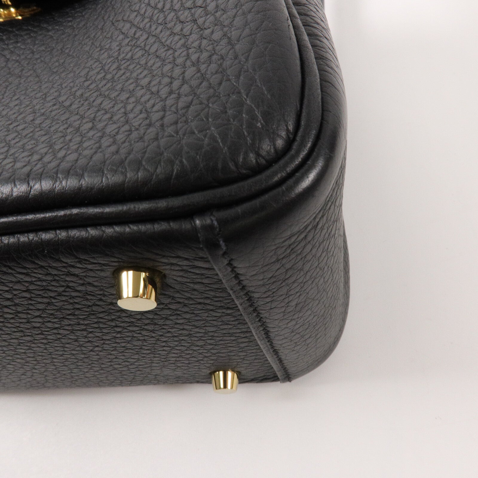 HERMES Clemence皮革Mini Lindy手挽肩背兩用袋Noir