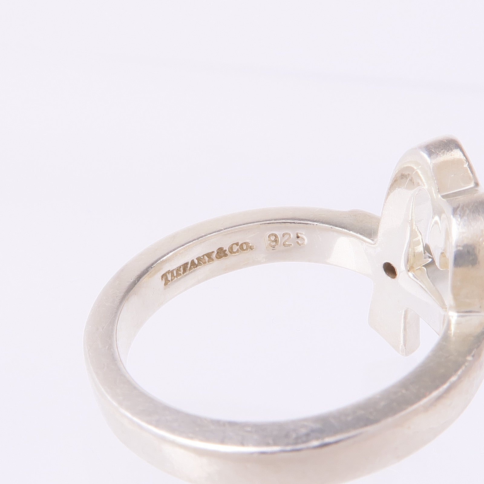 TIFFANY＆CO 925純銀Paloma Picasso Heart Diamond Ring鑽石戒指US#5.75