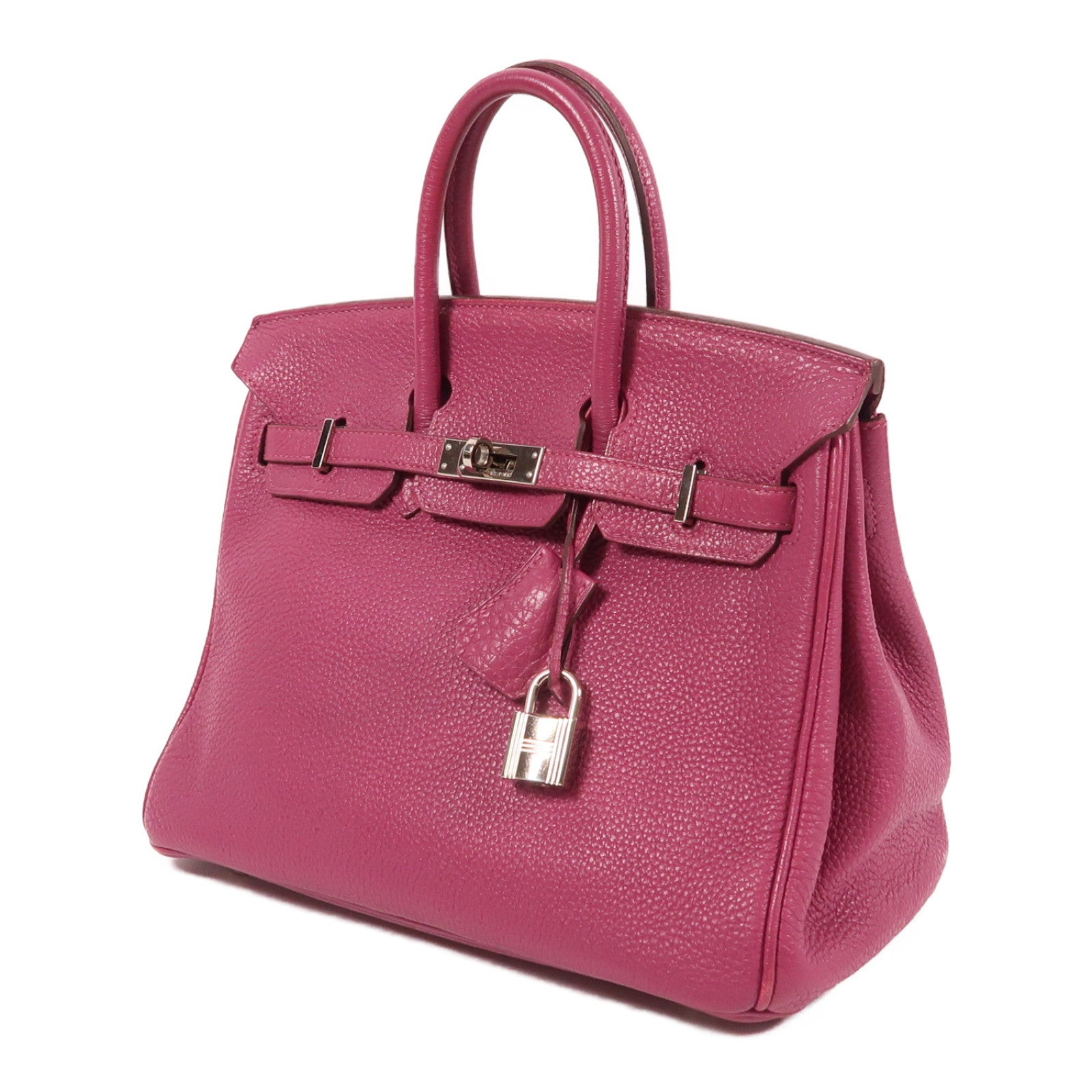 HERMES Togo皮革Birkin 25銀扣手挽袋桃紫色
