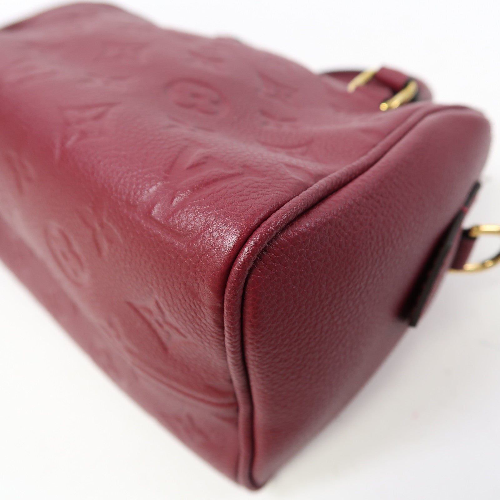 LOUIS VUITTON Monogram Empreinte Speedy 25金扣手挽肩背兩用袋紅色