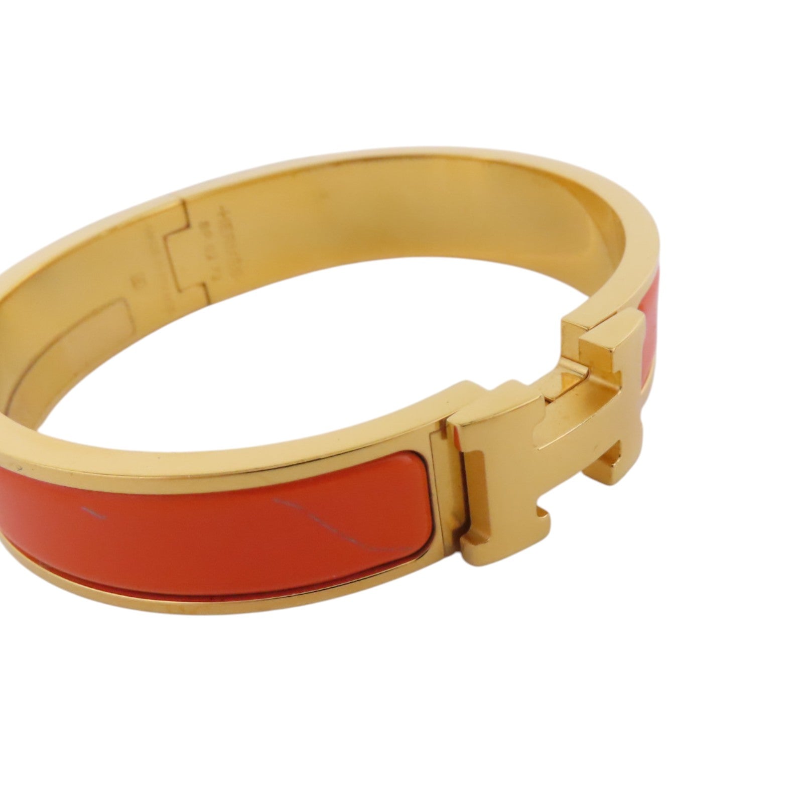 HERMES 金屬/琺瑯Clic H Bracelet金扣手鐲