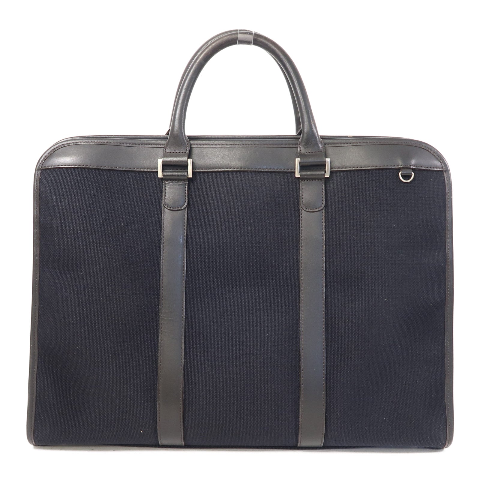 BURBERRY 帆布Business Bag銀扣公事包黑色