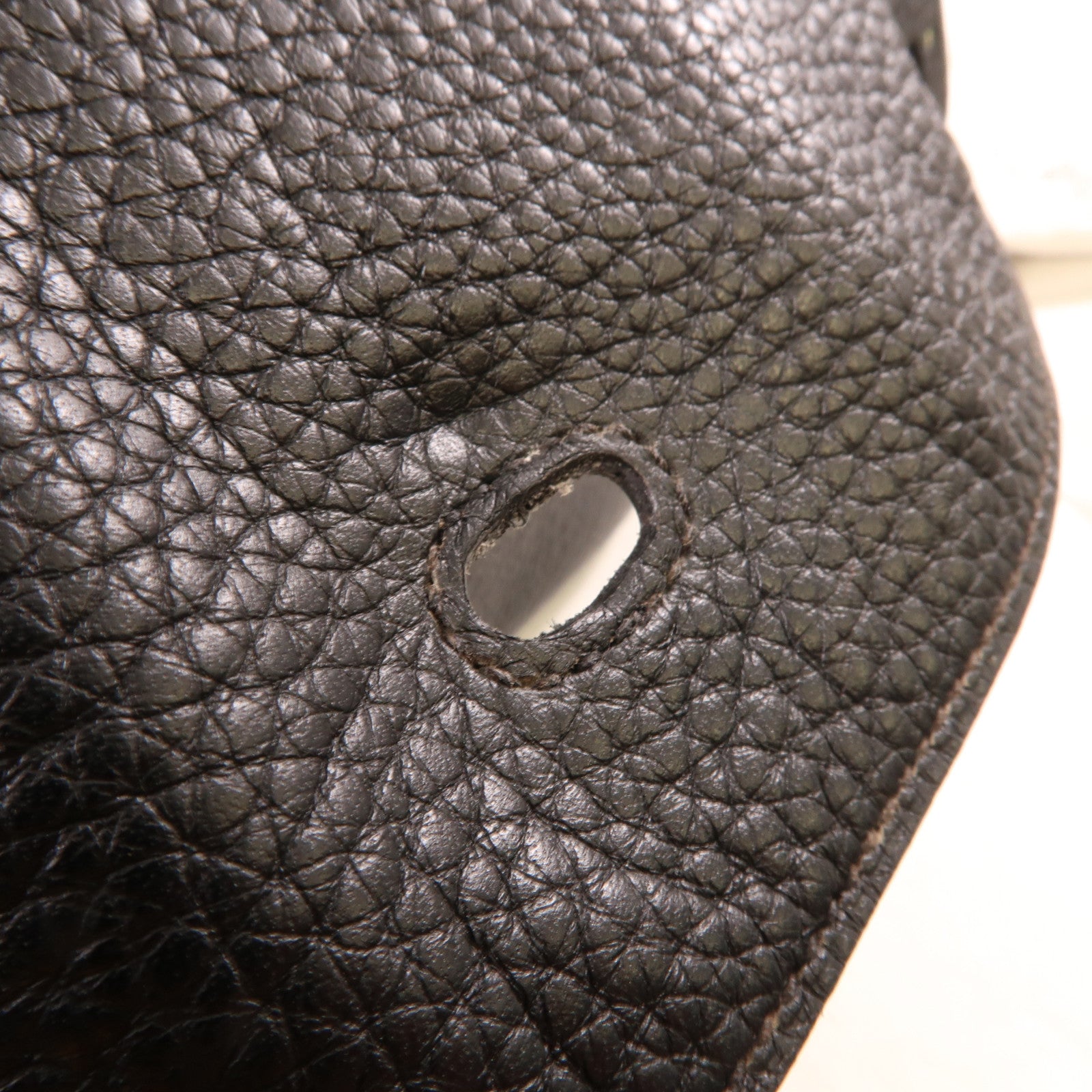 HERMES Clemence皮革Lindy 30銀扣肩背袋Noir黑色