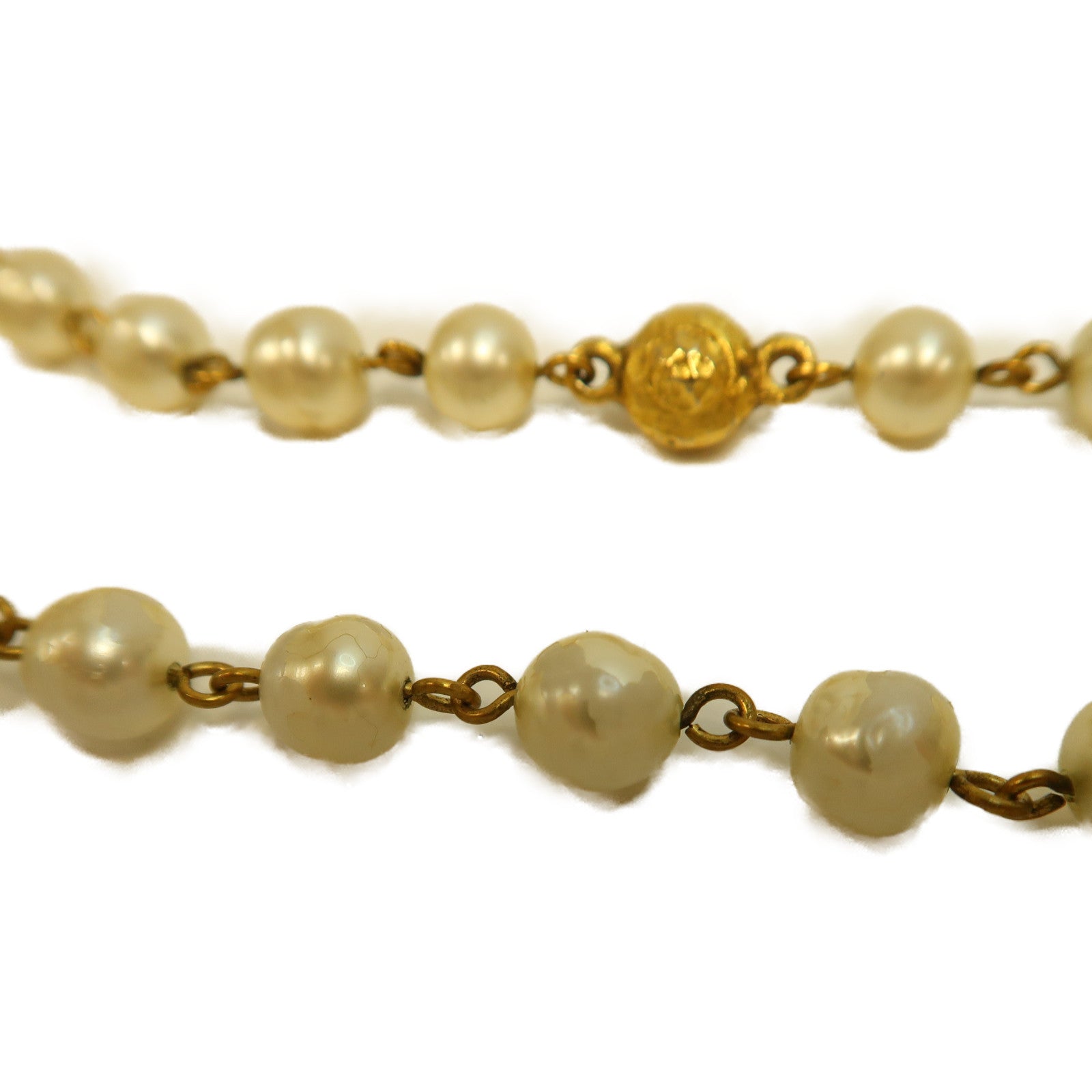 CHANEL 金屬Necklace項鍊金色/白色