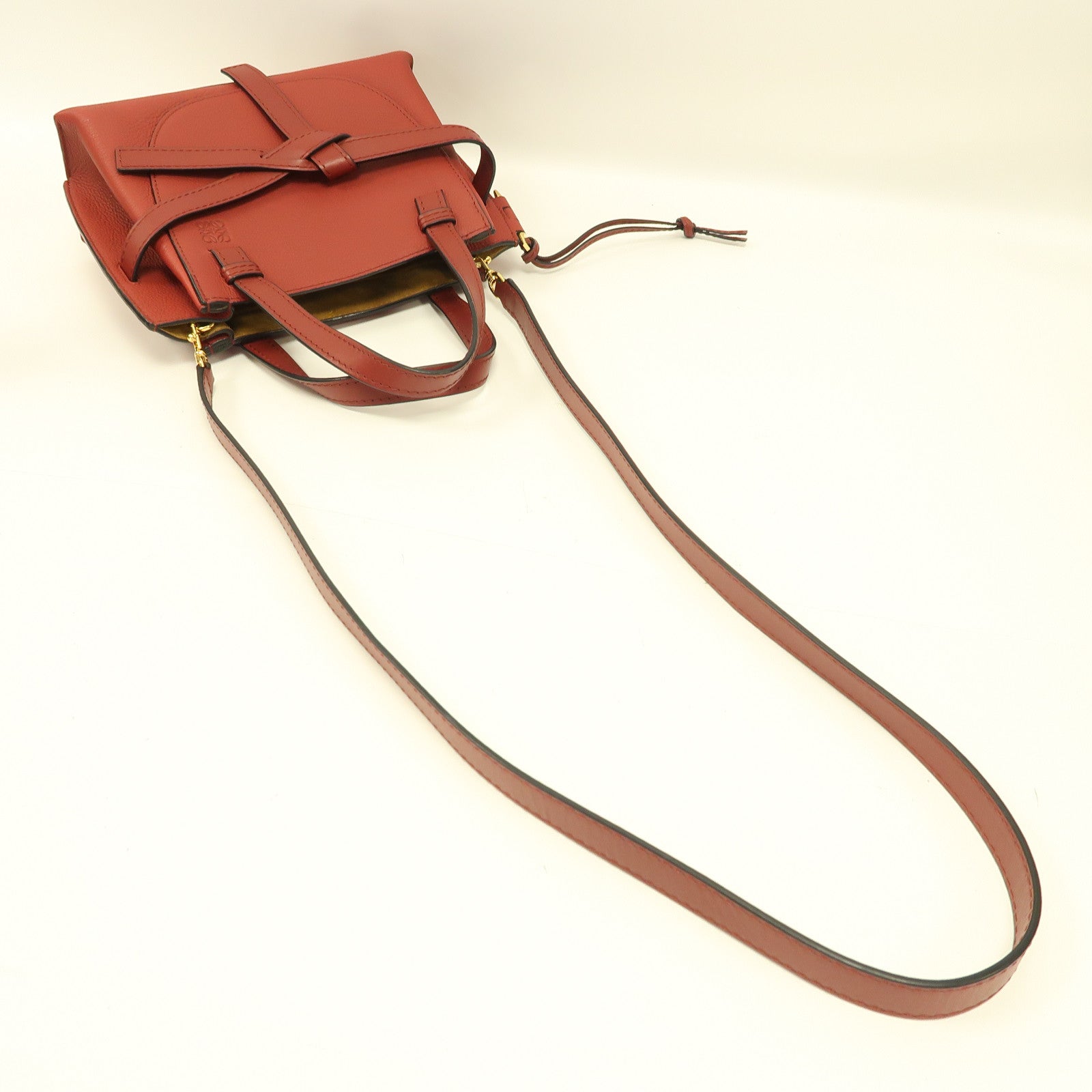 LOEWE 【激減優惠】牛皮皮革Gate Tote Bag金扣手挽肩背兩用袋紅色