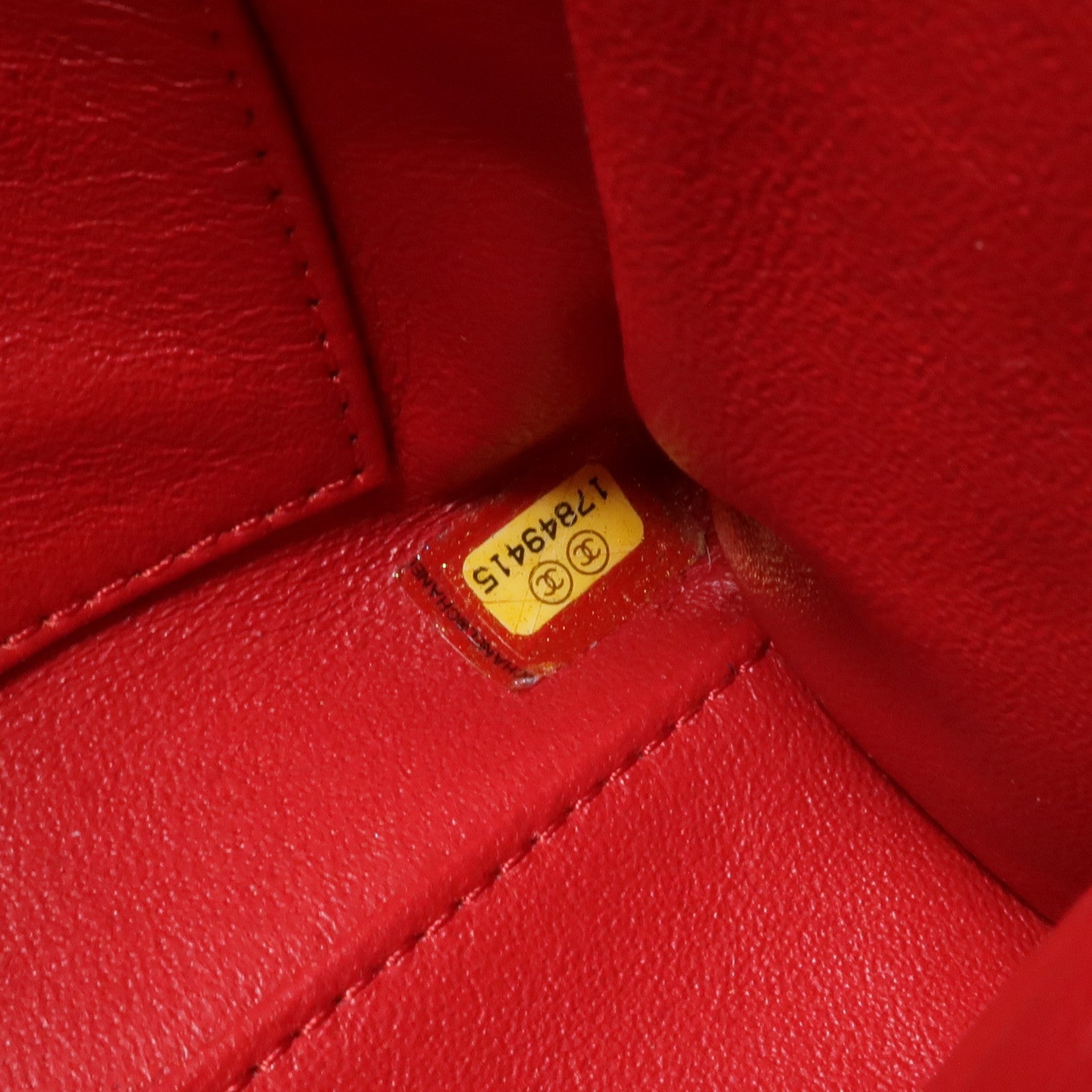 CHANEL CC GHW Materasse Chain Shoulder Bag Calfskin Leather Red