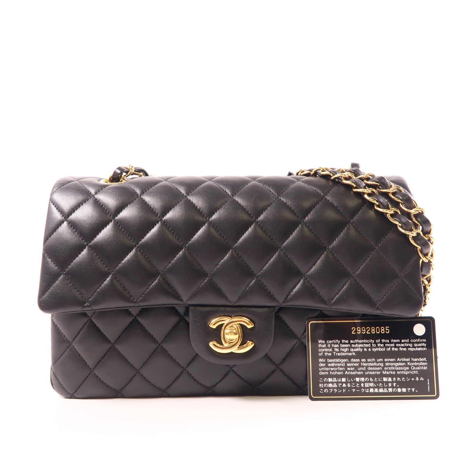 CHANEL 羊皮皮革Classic 25金扣鏈帶肩背袋