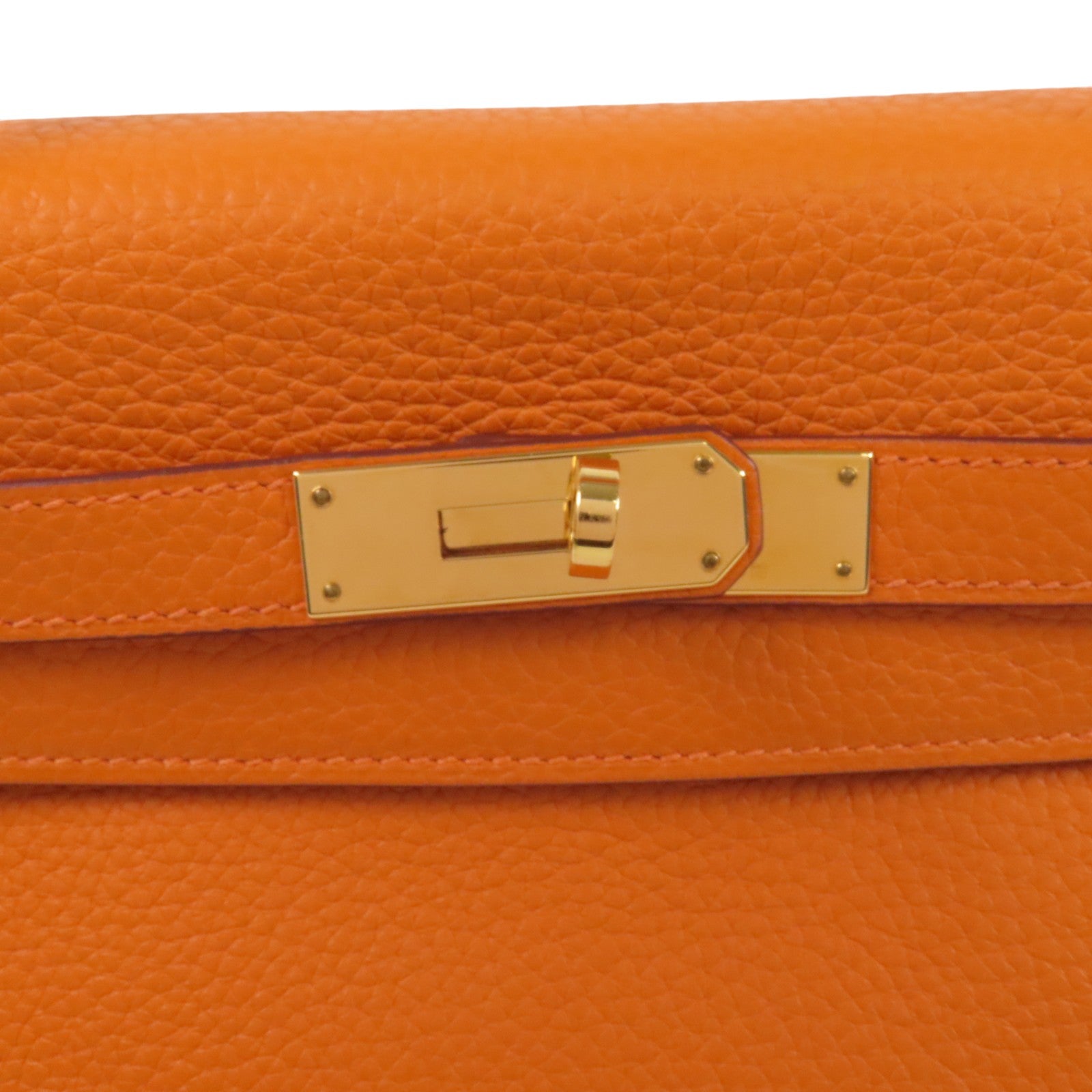 HERMES Clemence皮革Kelly 28金扣手挽肩背兩用袋