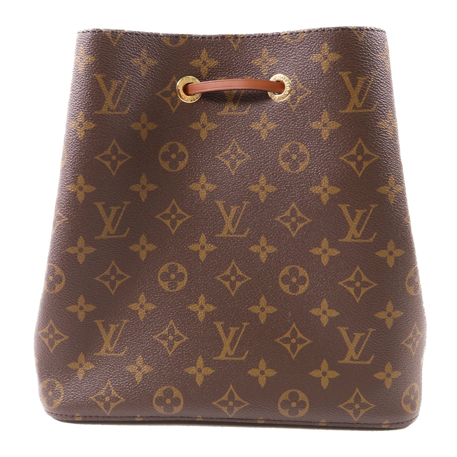 LOUIS VUITTON Monogram NeoNoe MM金扣肩背袋棕色